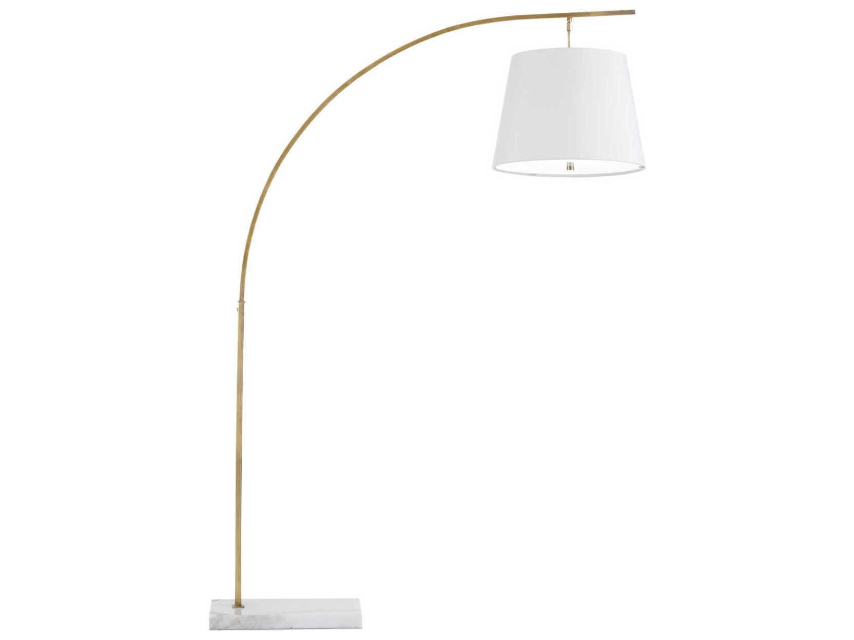 Currey & Company Cloister Antique Brass White Floor Lamp
