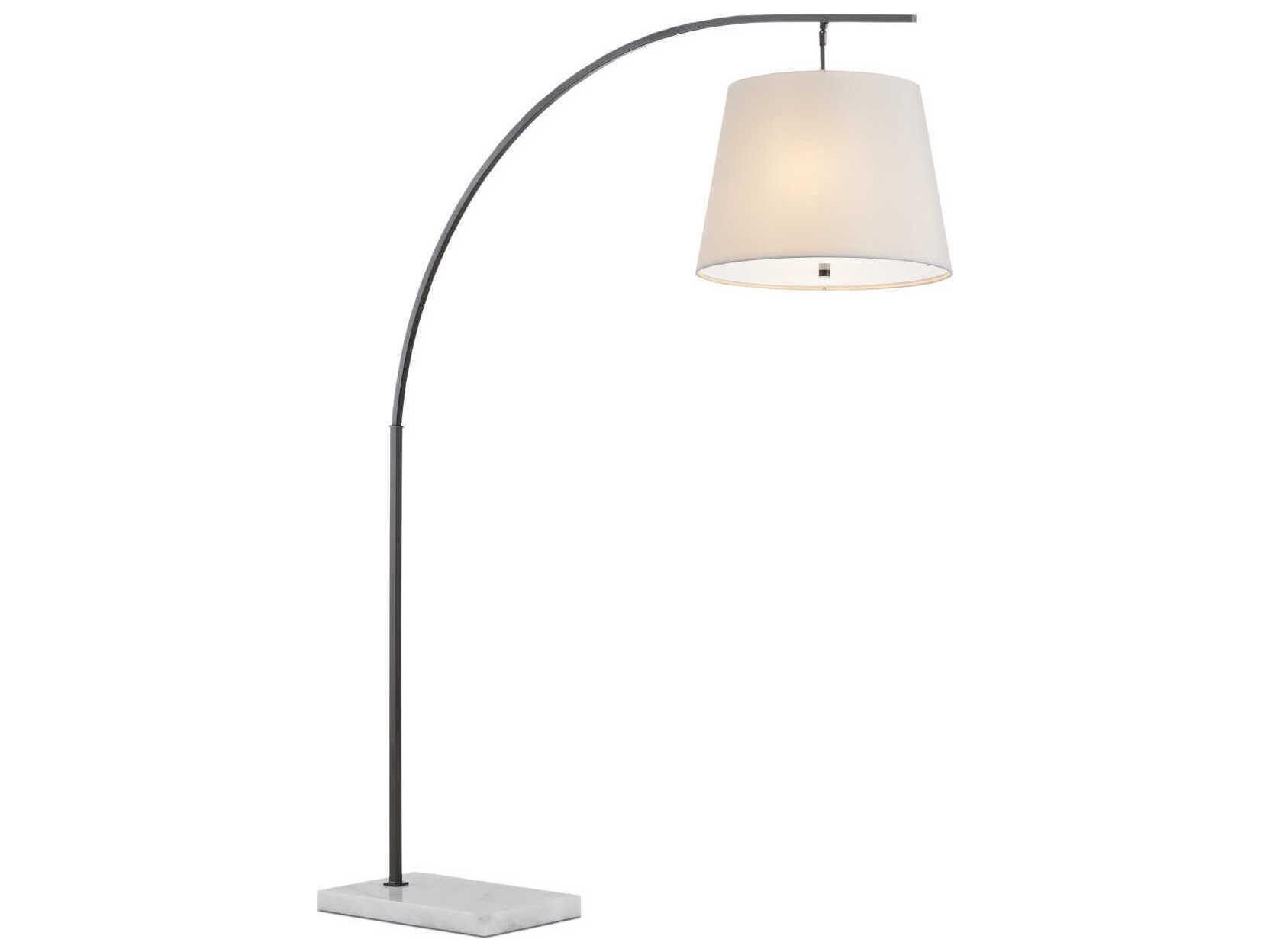 Currey & Company Cloister Oil Rubbed Bronze White Floor Lamp