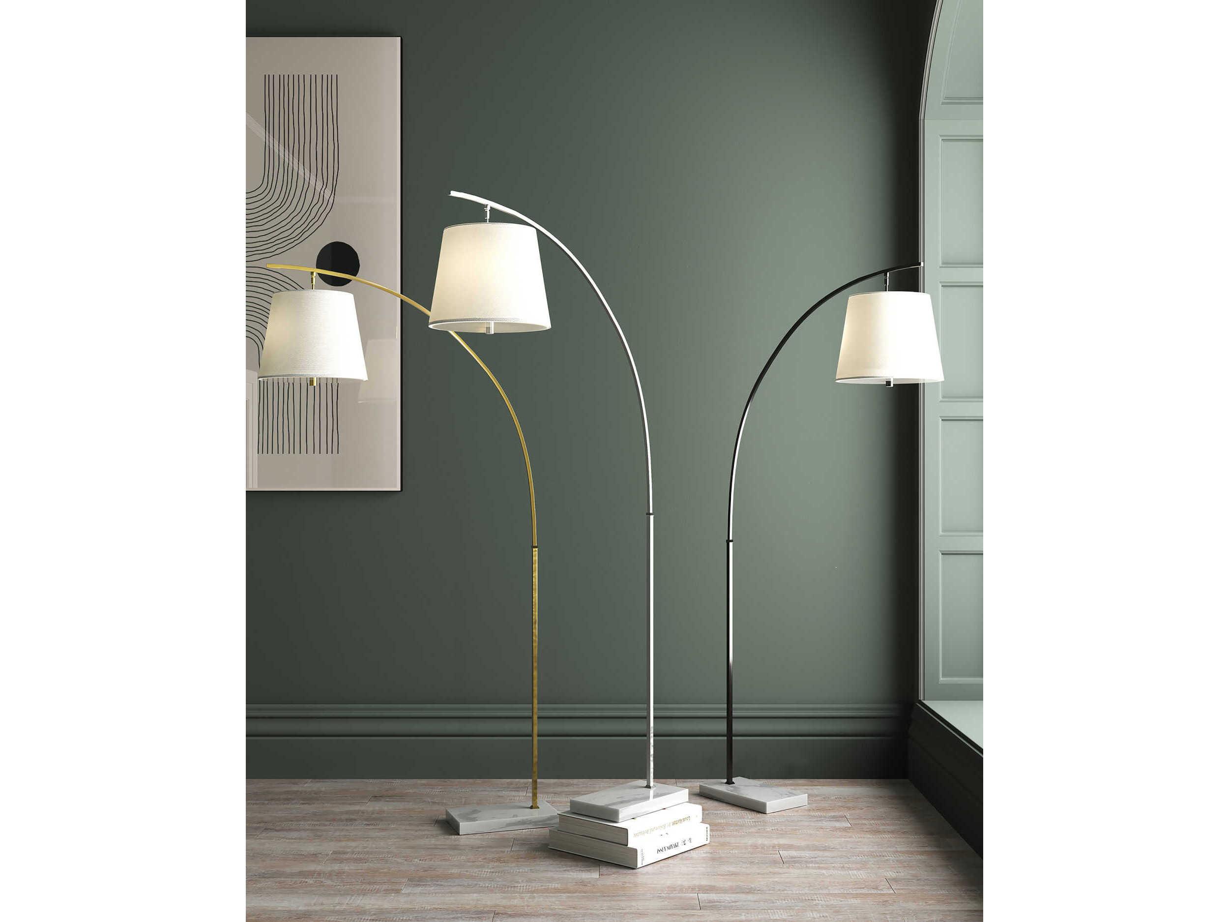Currey & Company Cloister Oil Rubbed Bronze White Floor Lamp