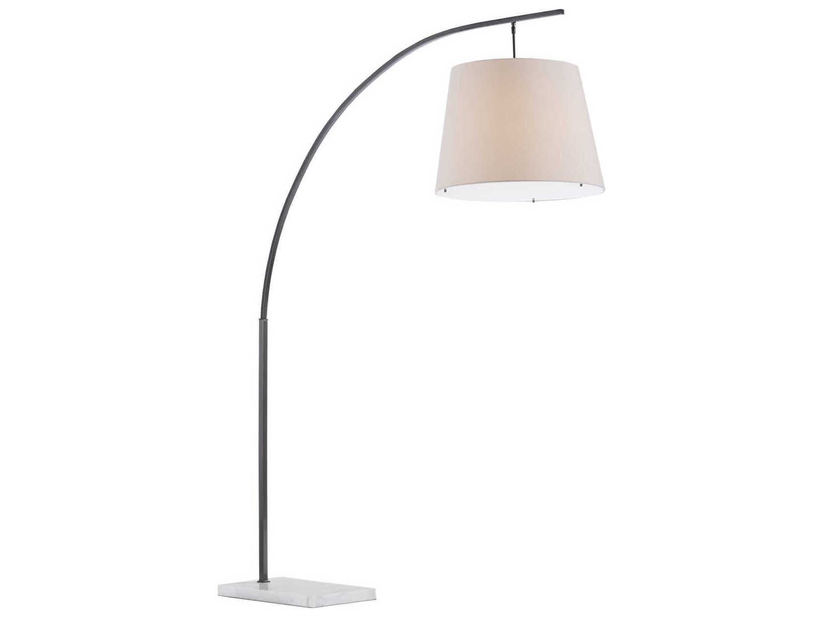 Currey & Company Cloister Oil Rubbed Bronze White Off Shantung Floor Lamp