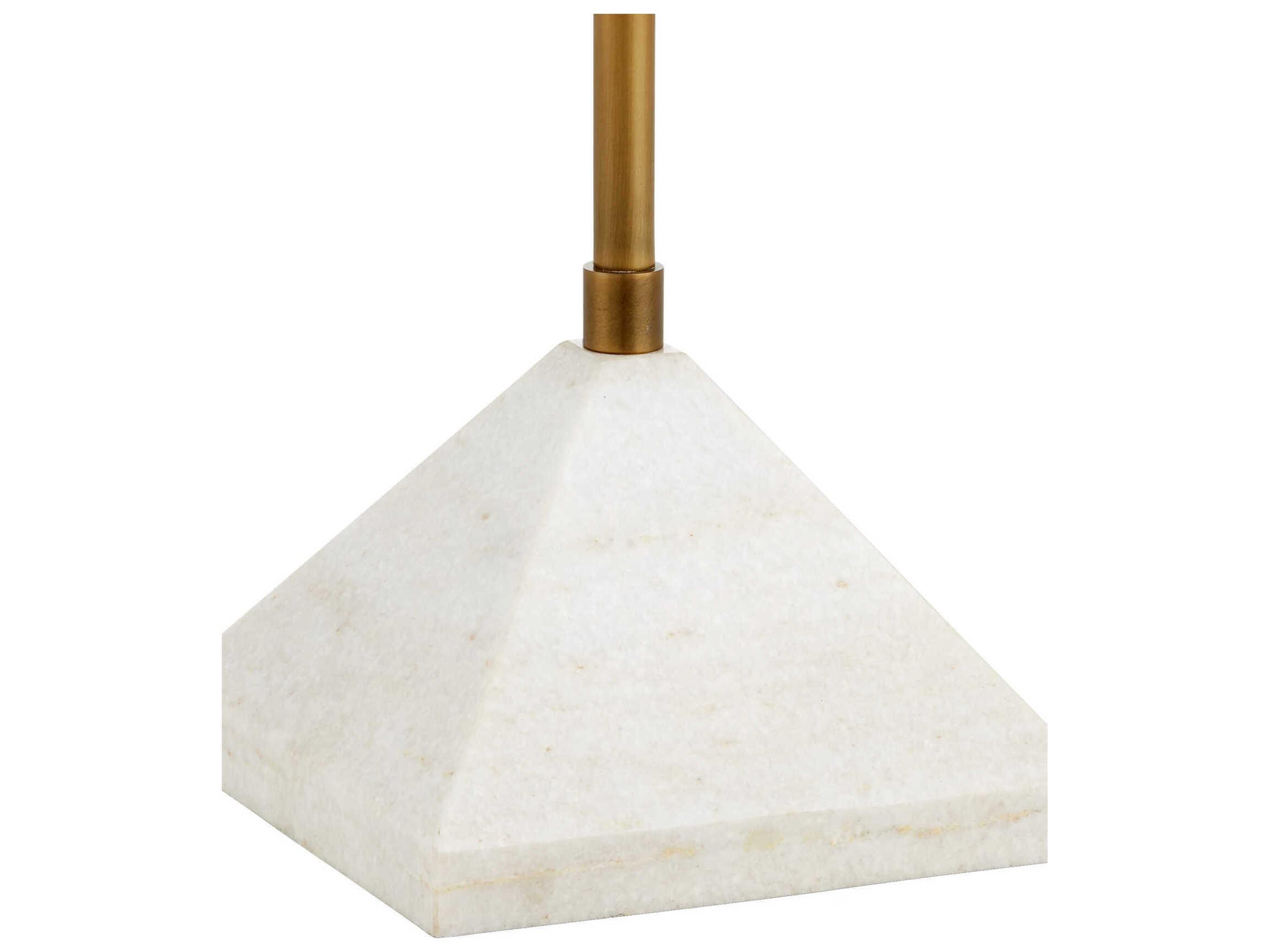 Currey & Company Repertoire Antique Brass White Floor Lamp