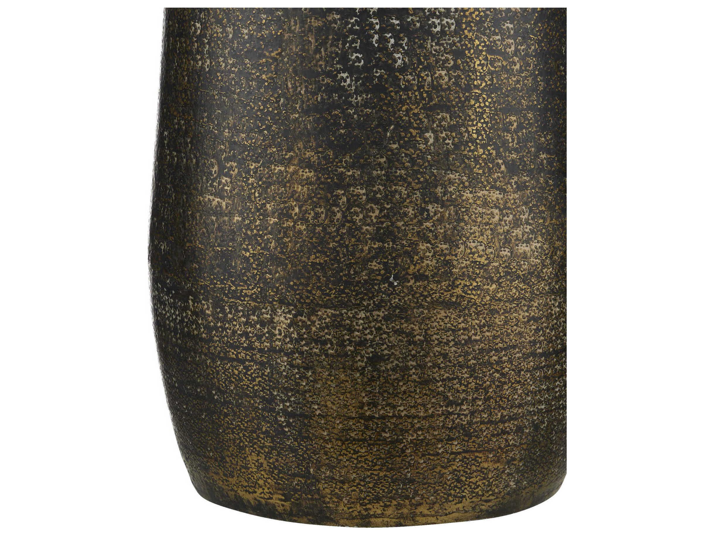 Currey & Company Brigadier Antique Brass Black Whitewash Floor Lamp