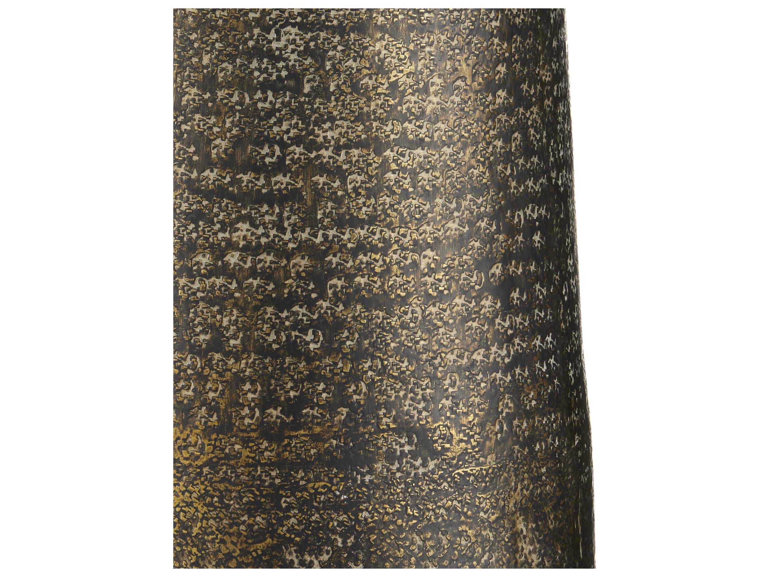 Currey & Company Brigadier Antique Brass Black Whitewash Floor Lamp