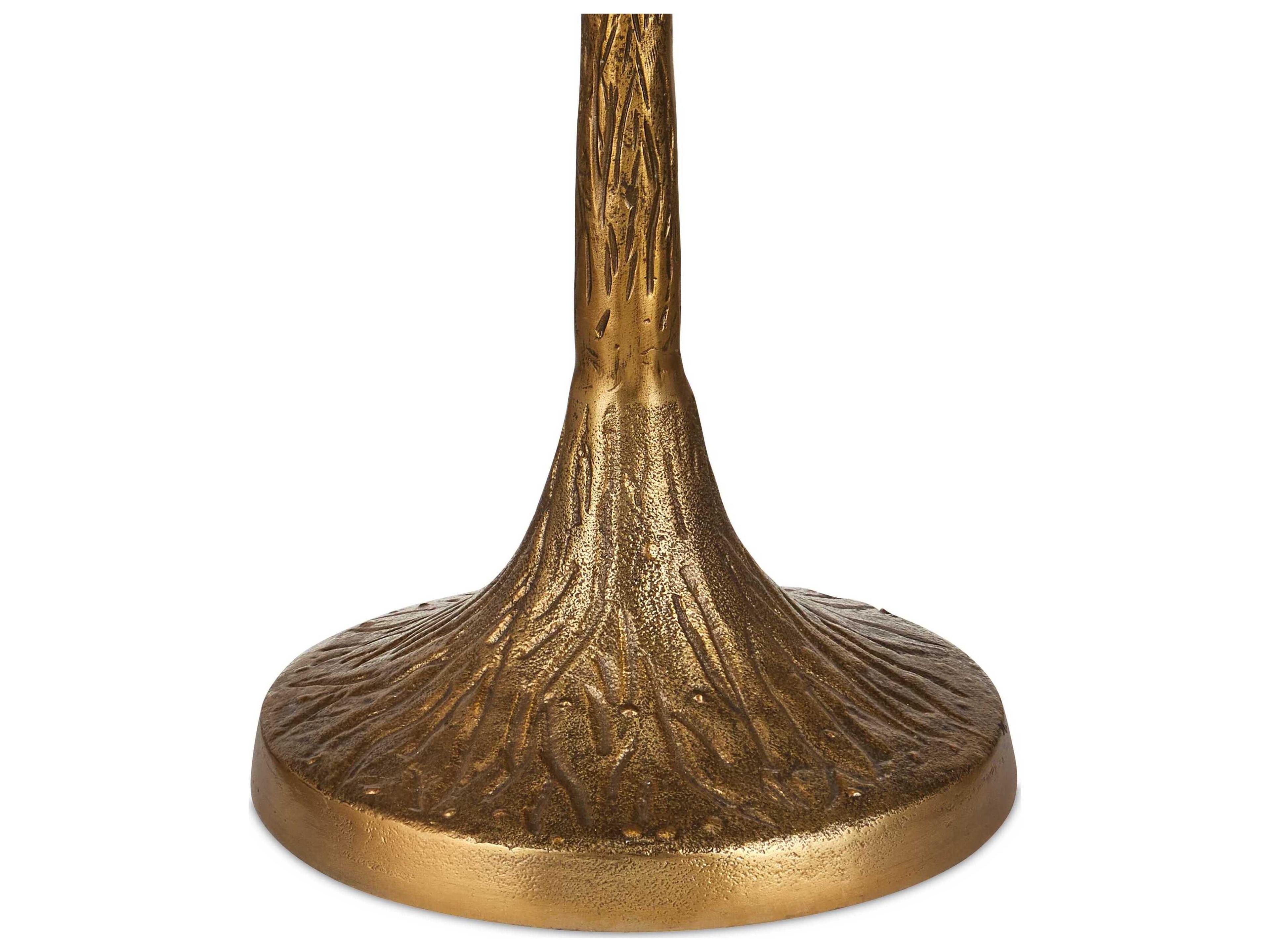 Currey & Company Piaf Antique Brass Off White Linen Floor Lamp