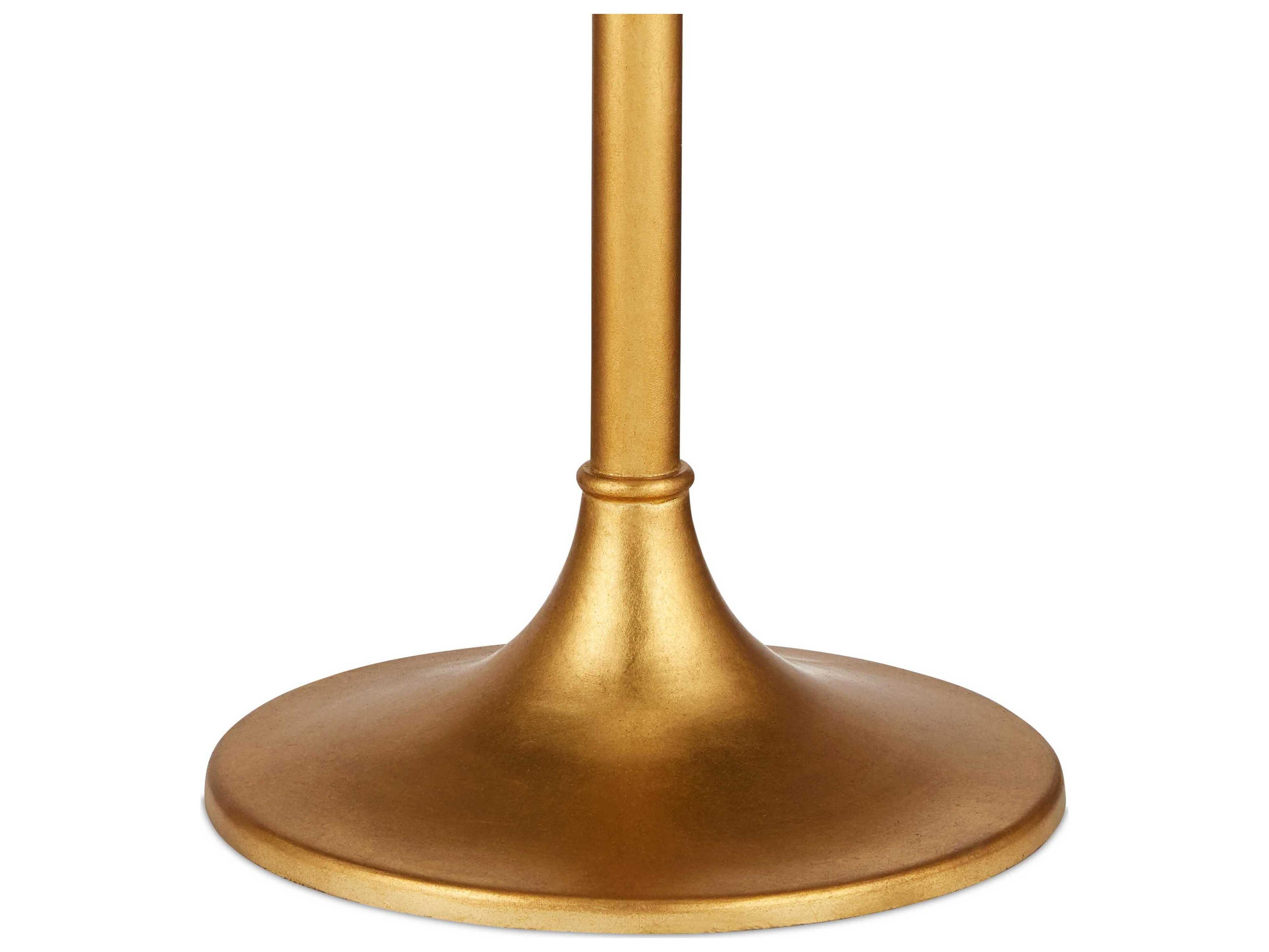 Currey & Company Rossville Contemporary Gold Leaf Frosted White Floor Lamp