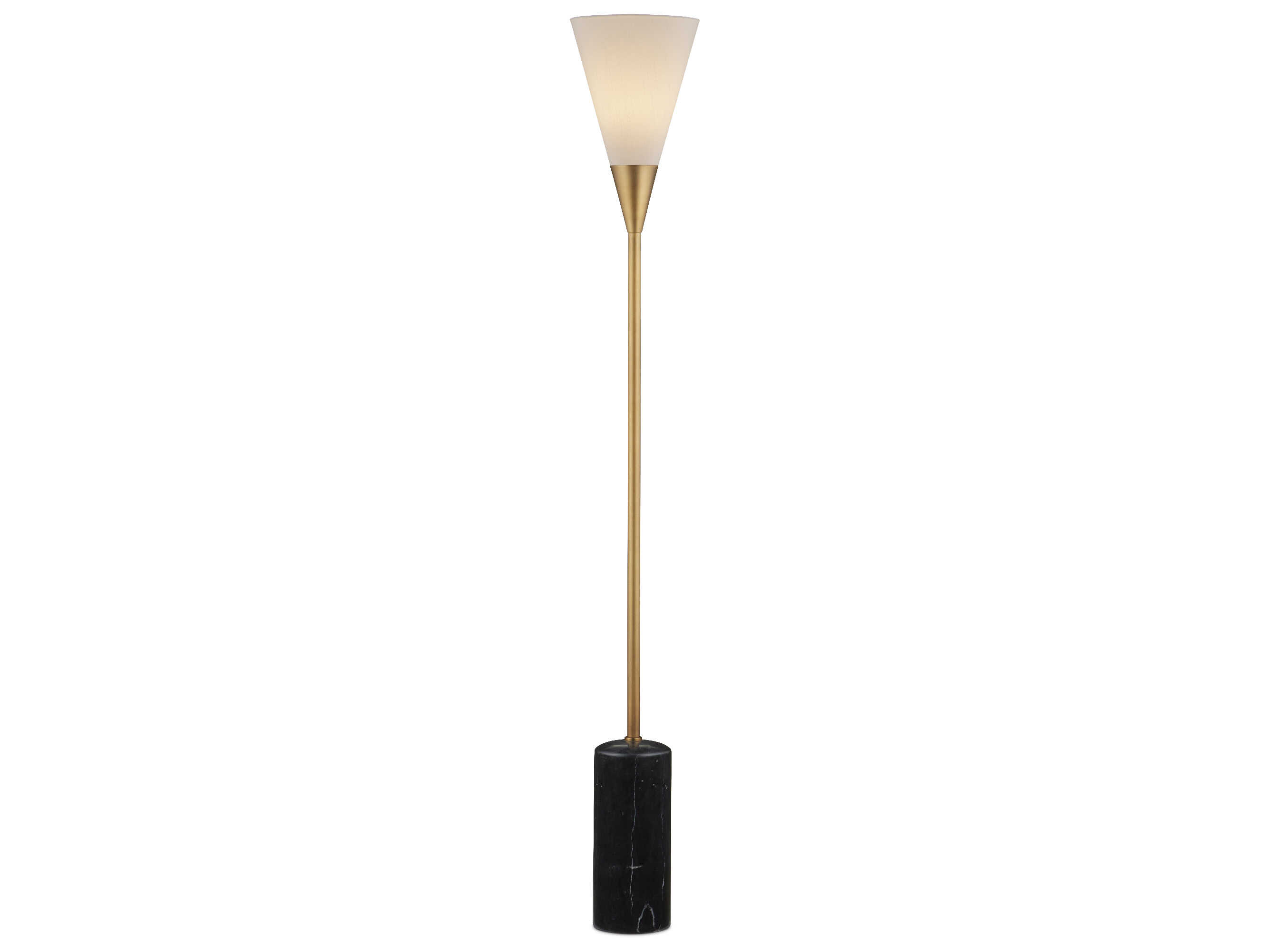 Currey & Company Martini Black Brushed Brass Floor Lamp
