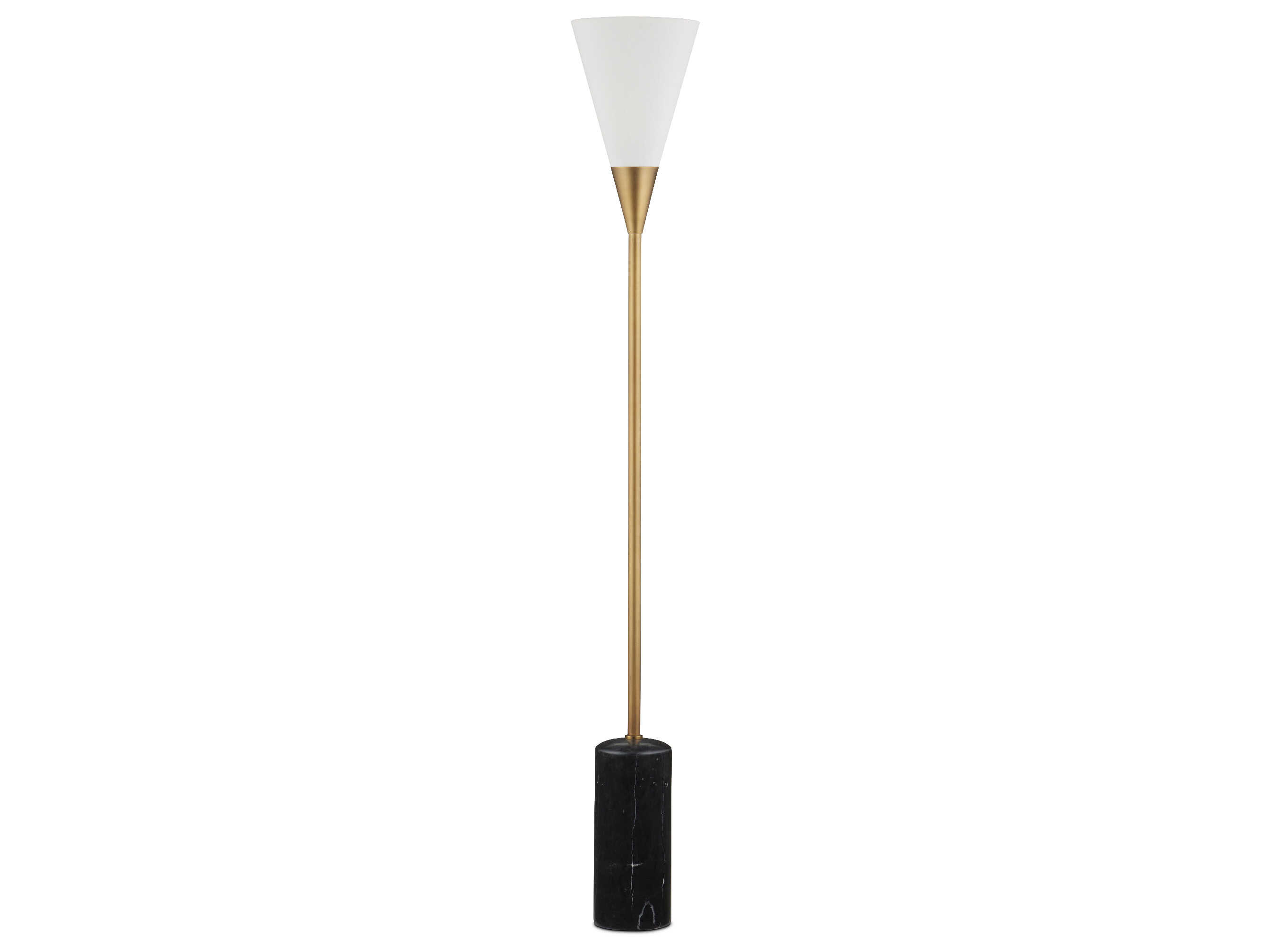 Currey & Company Martini Black Brushed Brass Floor Lamp