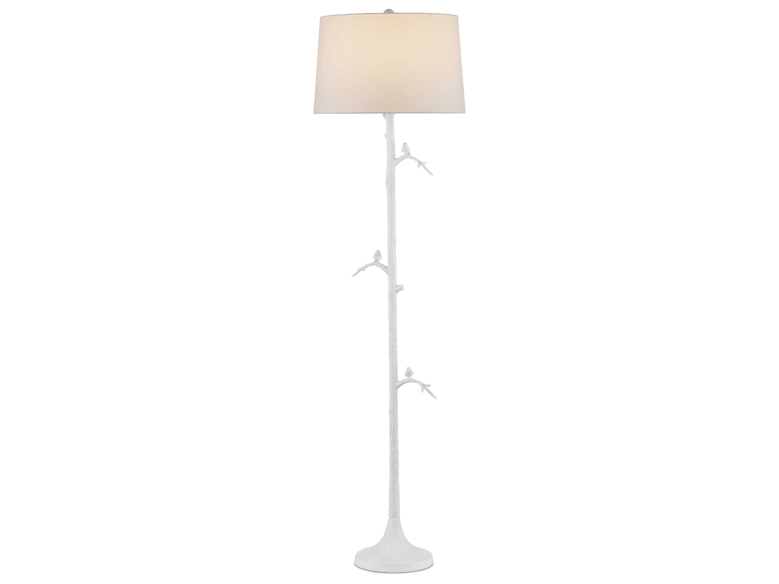 Currey & Company Piaf Gesso White Floor Lamp