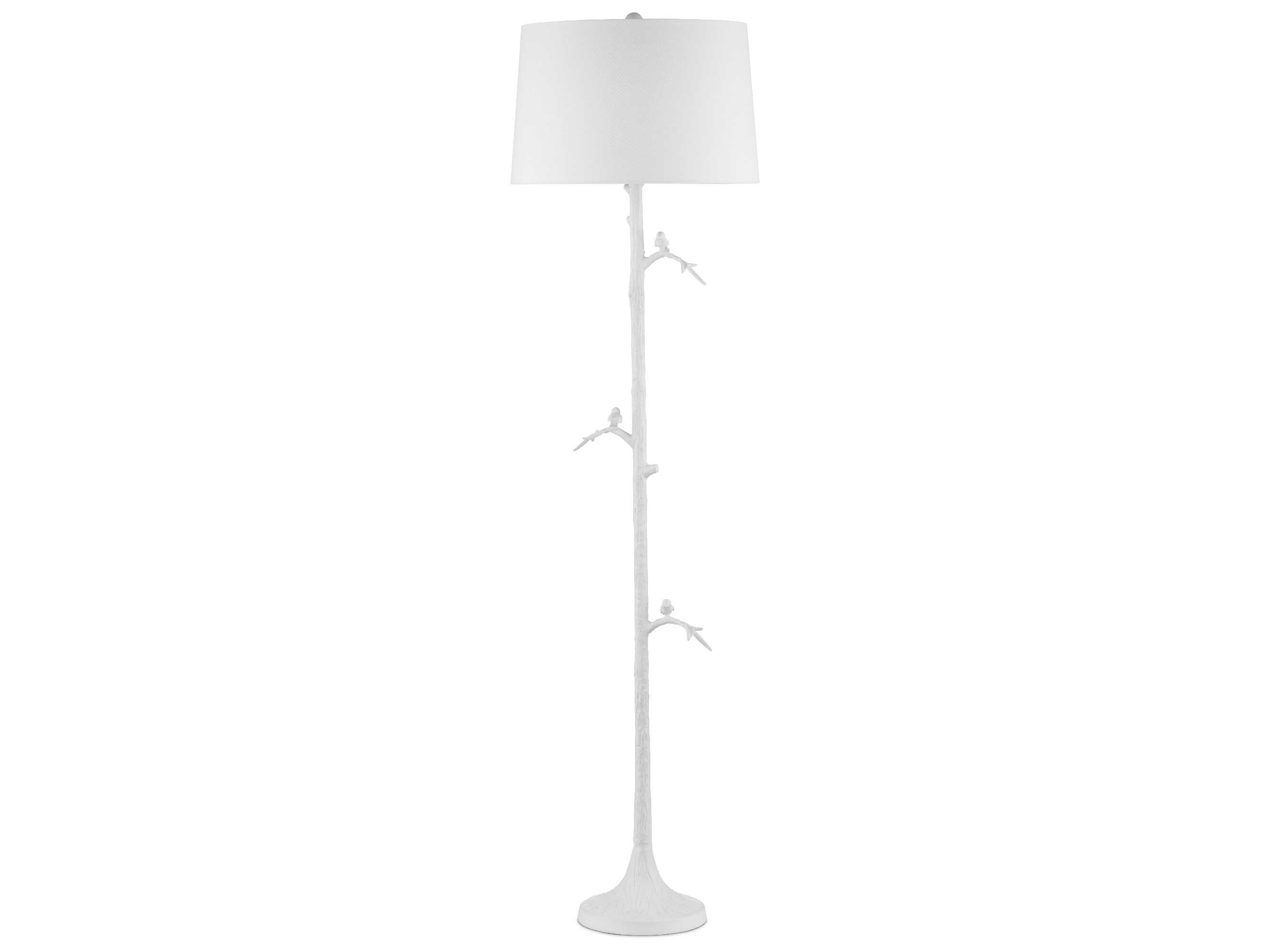 Currey & Company Piaf Gesso White Floor Lamp