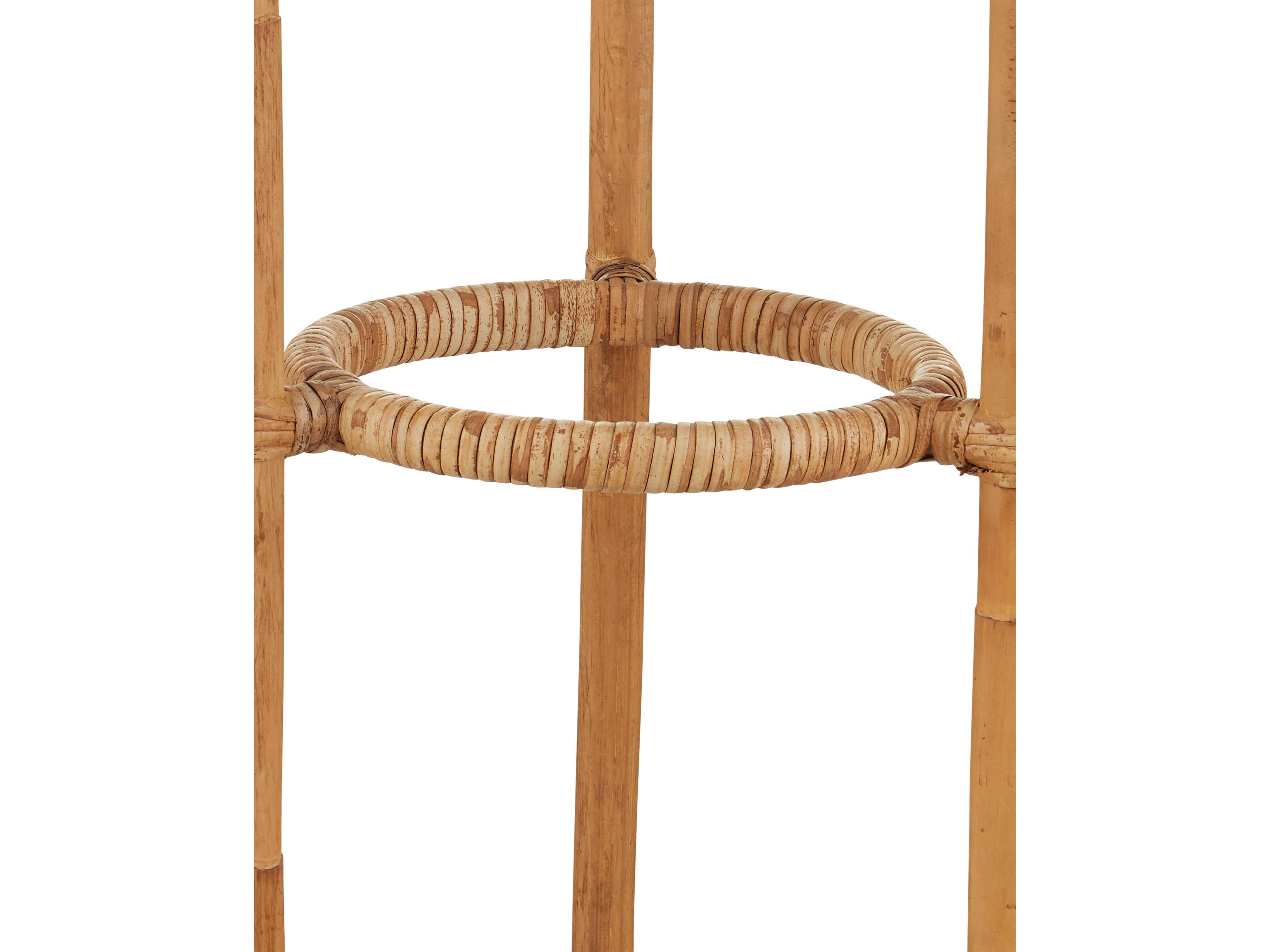 Currey & Company Triptych Natural Rattan Satin Black Linen Floor Lamp