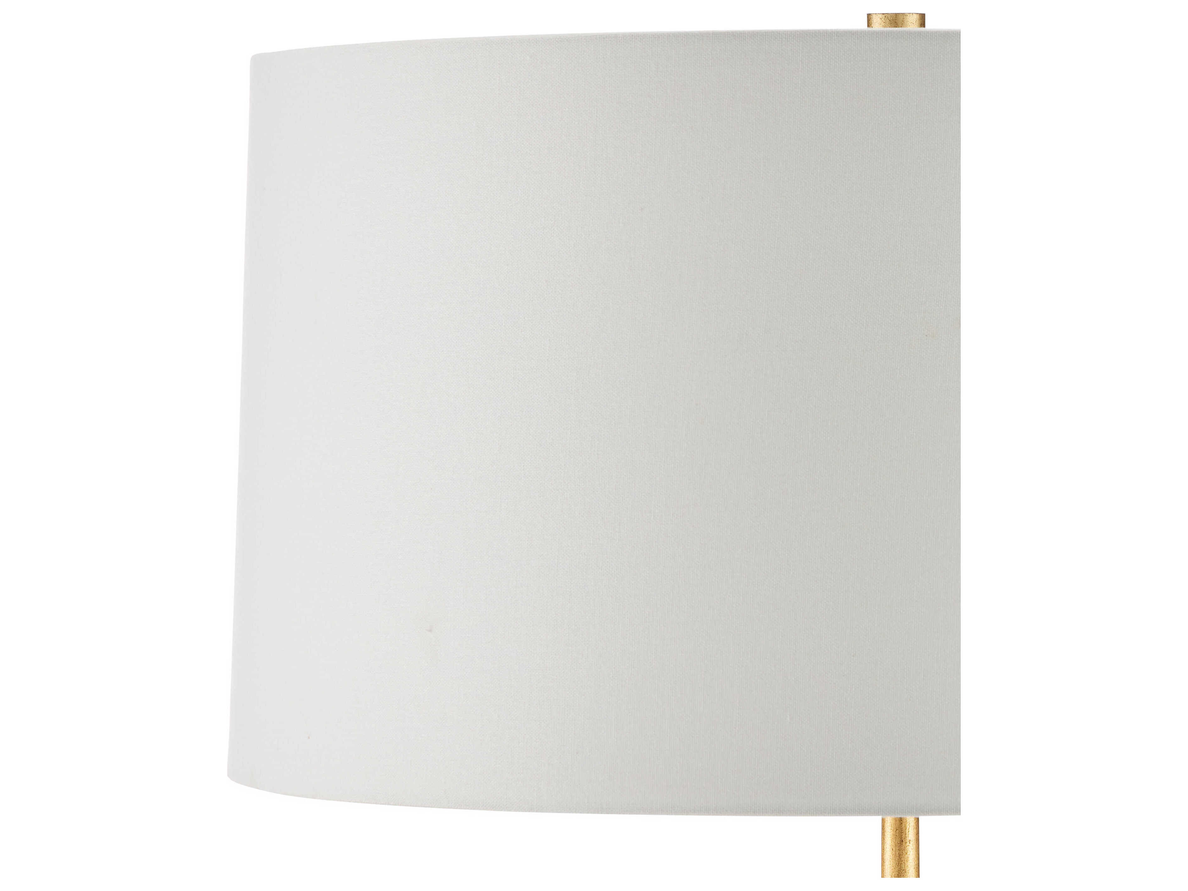 Currey & Company Vittoria Antique Gold Leaf Light Beige Linen Floor Lamp