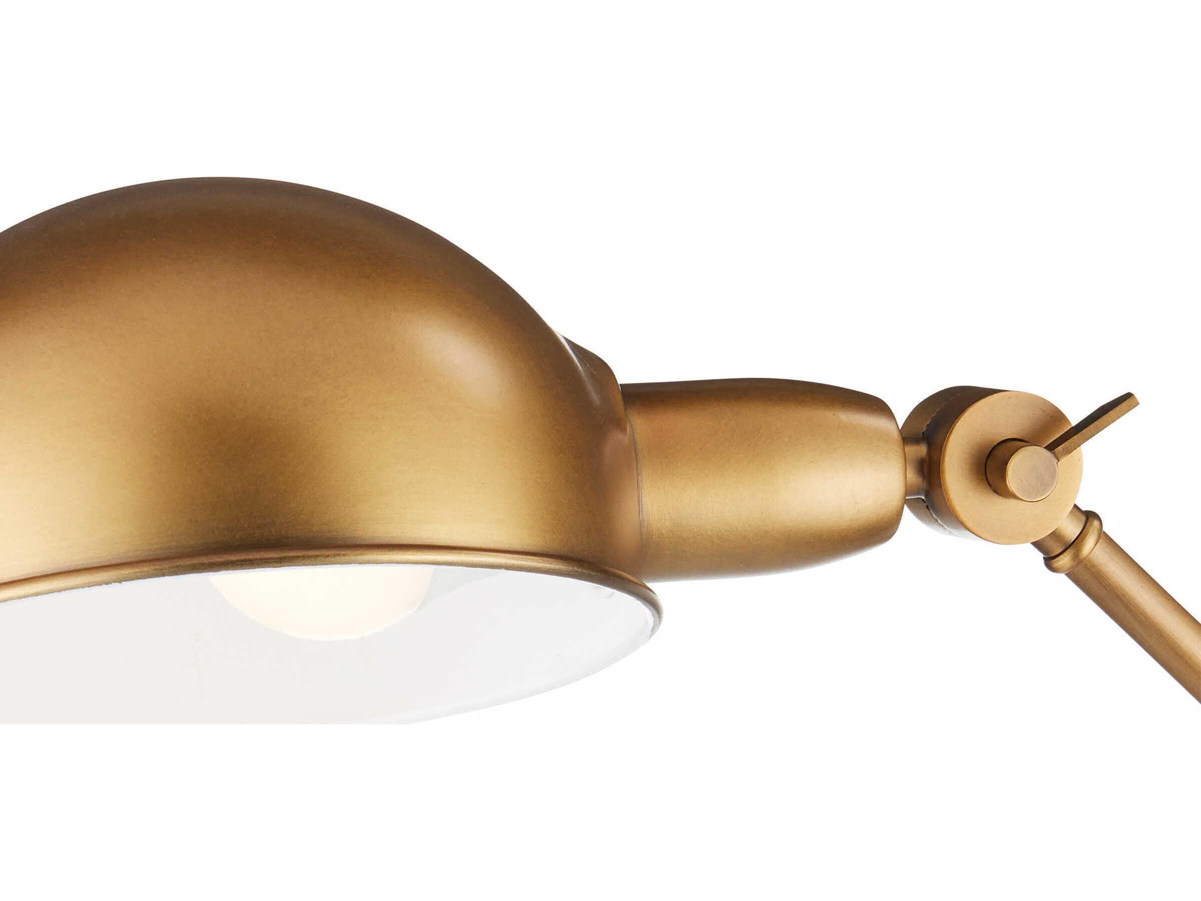 Currey & Company Libretto Antique Brass Brownish Red Glossy White Metal Floor Lamp