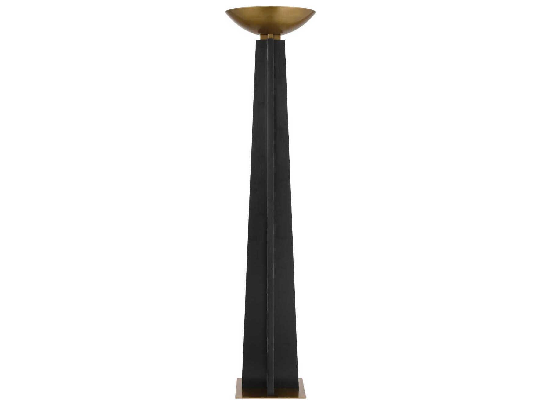Currey & Company Calyx 1-Light Black Antique Brass Floor Lamp