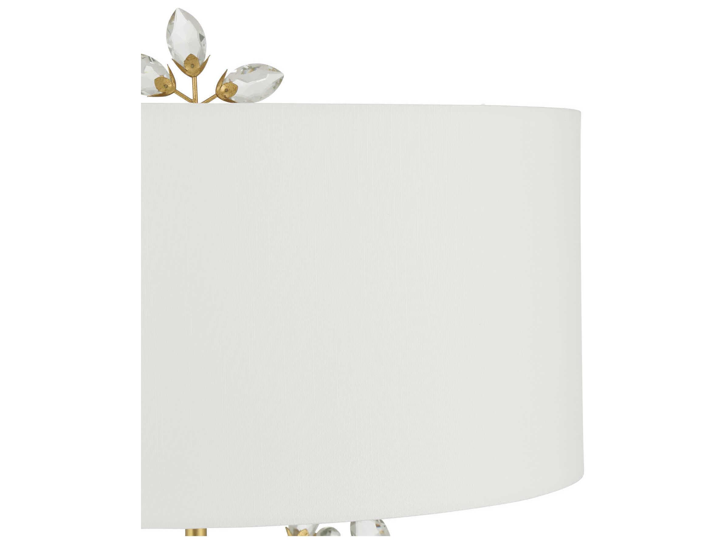 Currey & Company Forget-Me-Not 2-Light Chinois Gold Leaf Floor Lamp