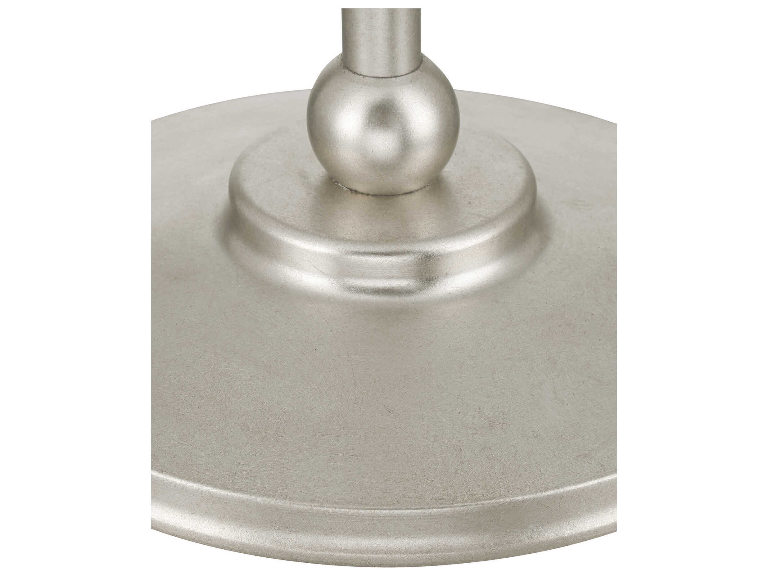 Currey & Company Forget-Me-Not 2-Light Silver Leaf Floor Lamp