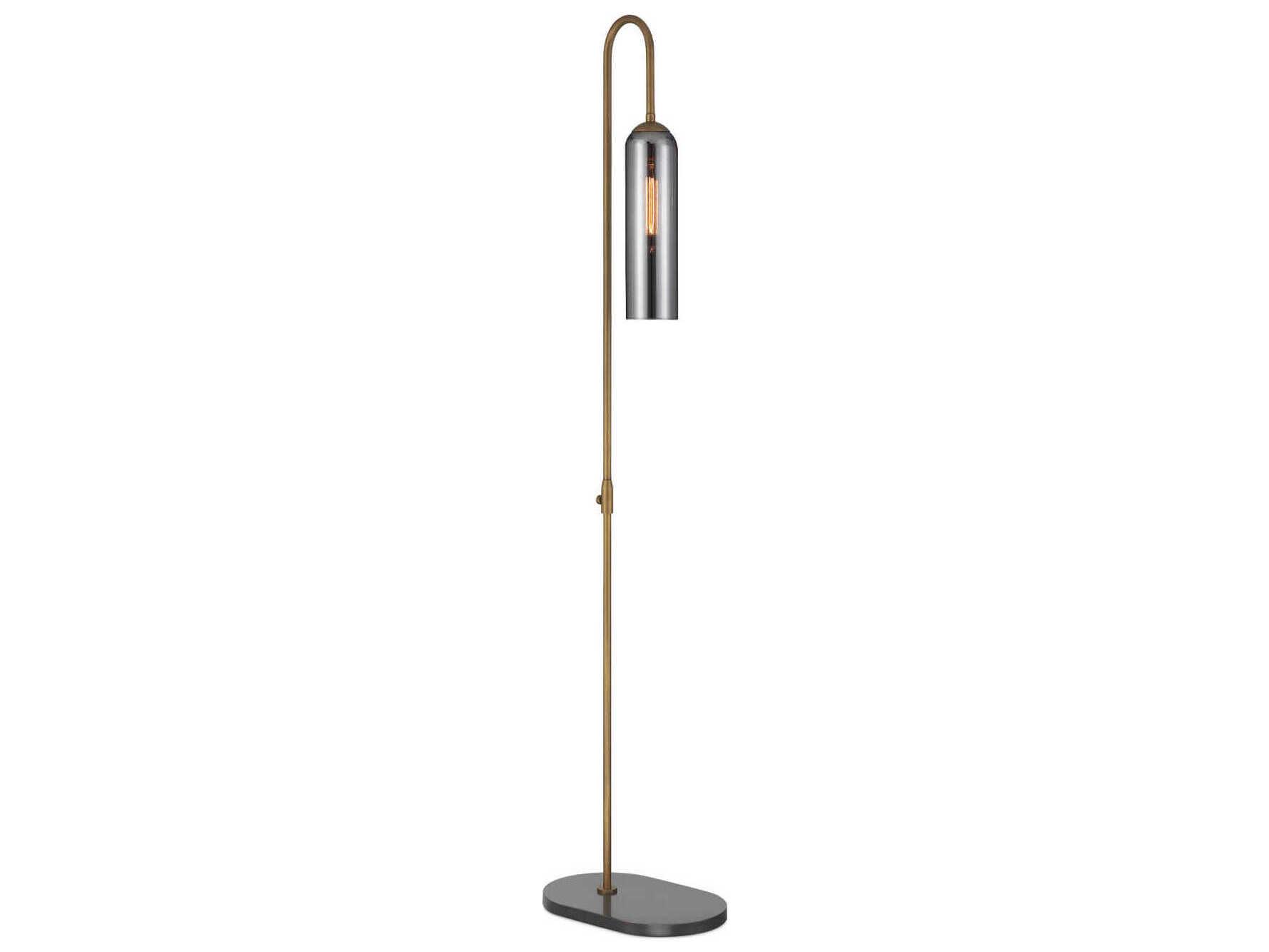 Currey & Company Severn Smoked Glass Bronze Floor Lamp