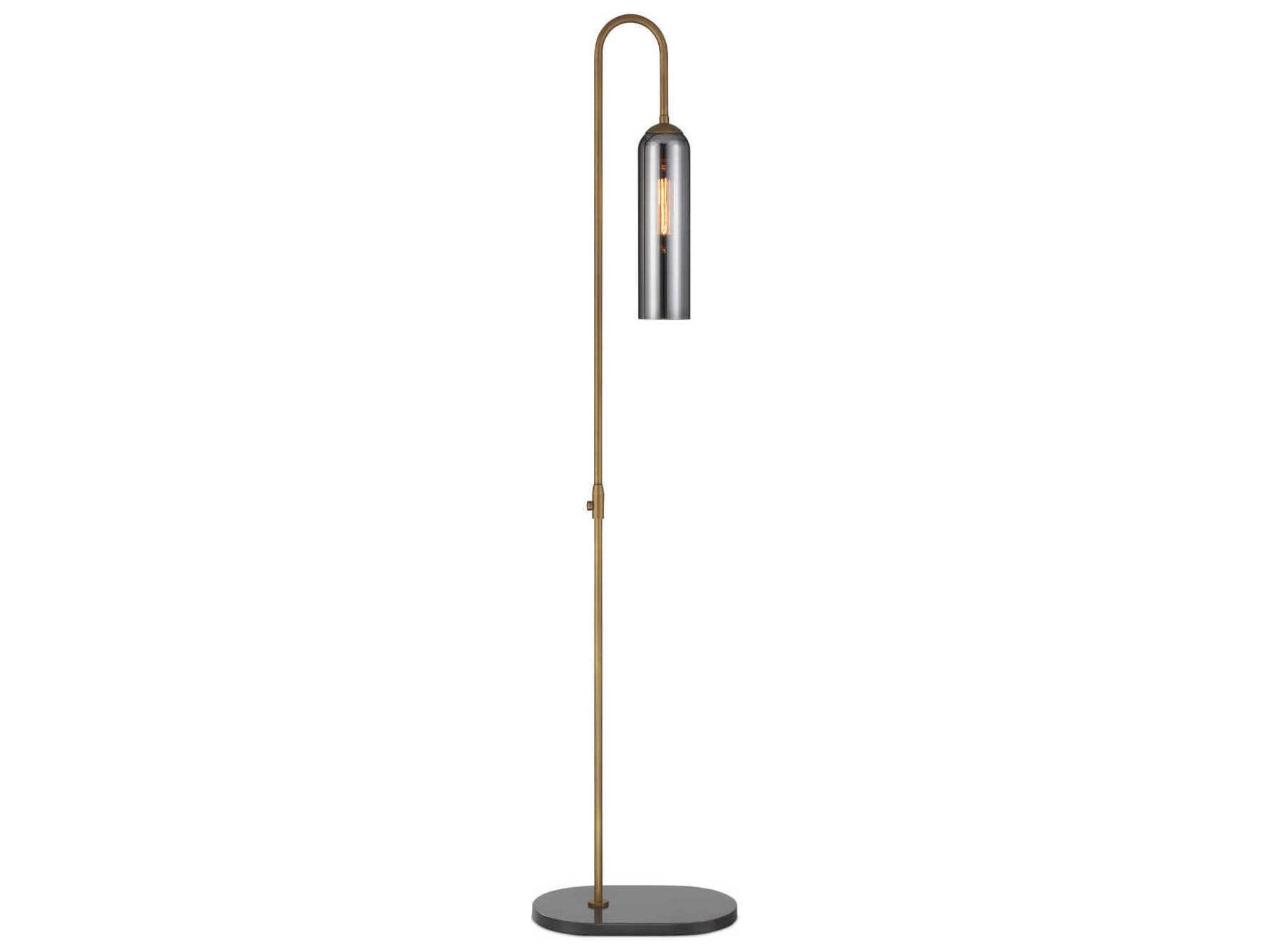 Currey & Company Severn Smoked Glass Bronze Floor Lamp