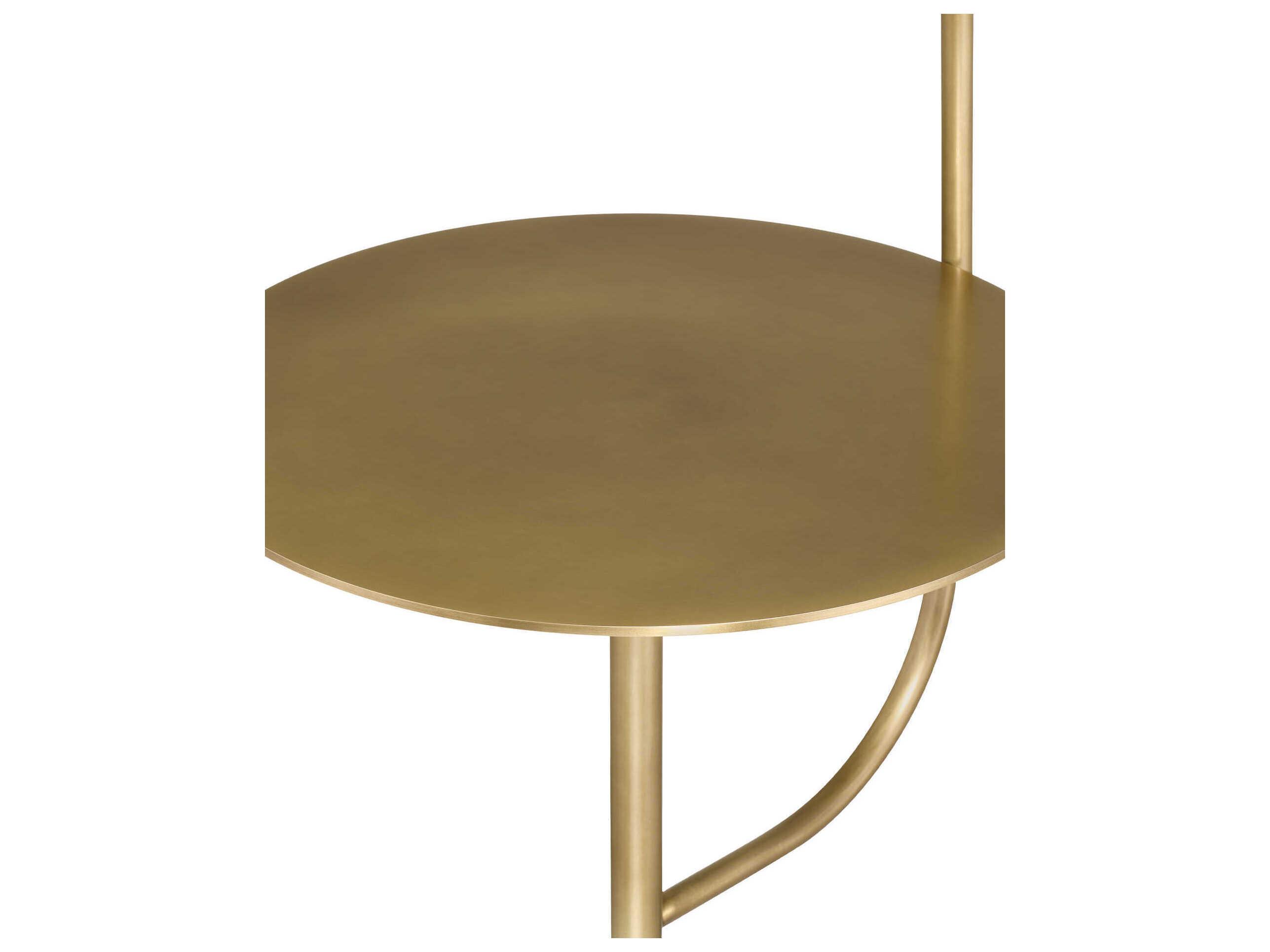 Currey & Company Eastlin Antique Brass White Metal Floor Lamp