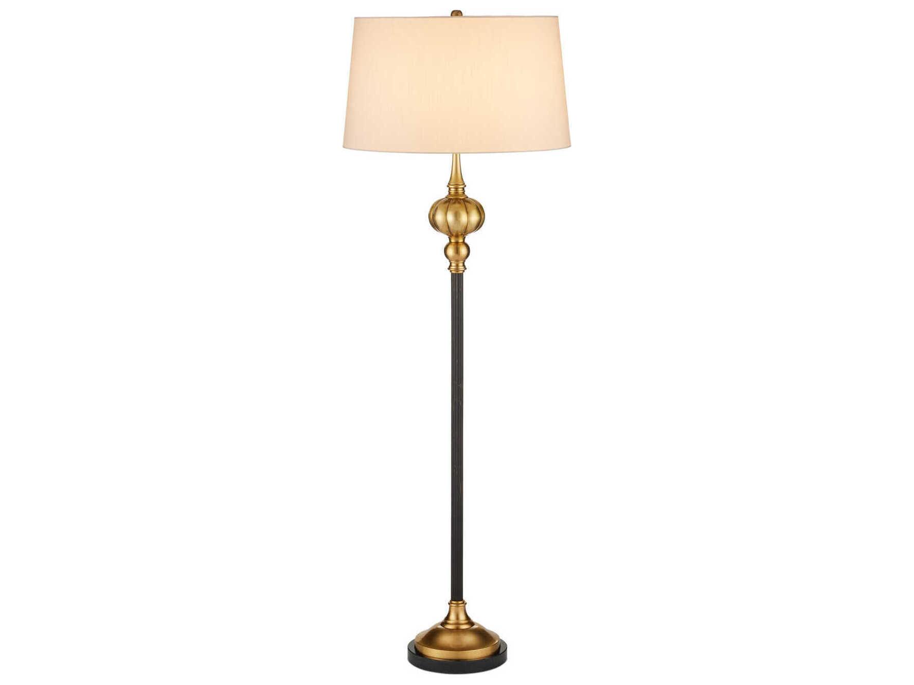 Currey & Company Haines Bronze Vintage Brass Traditional Floor Lamp