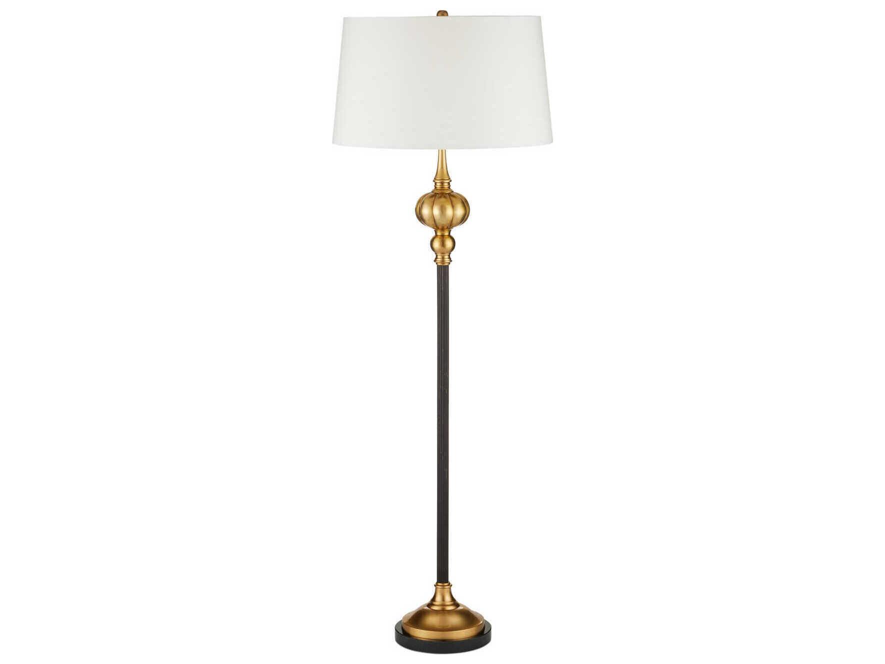 Currey & Company Haines Bronze Vintage Brass Traditional Floor Lamp