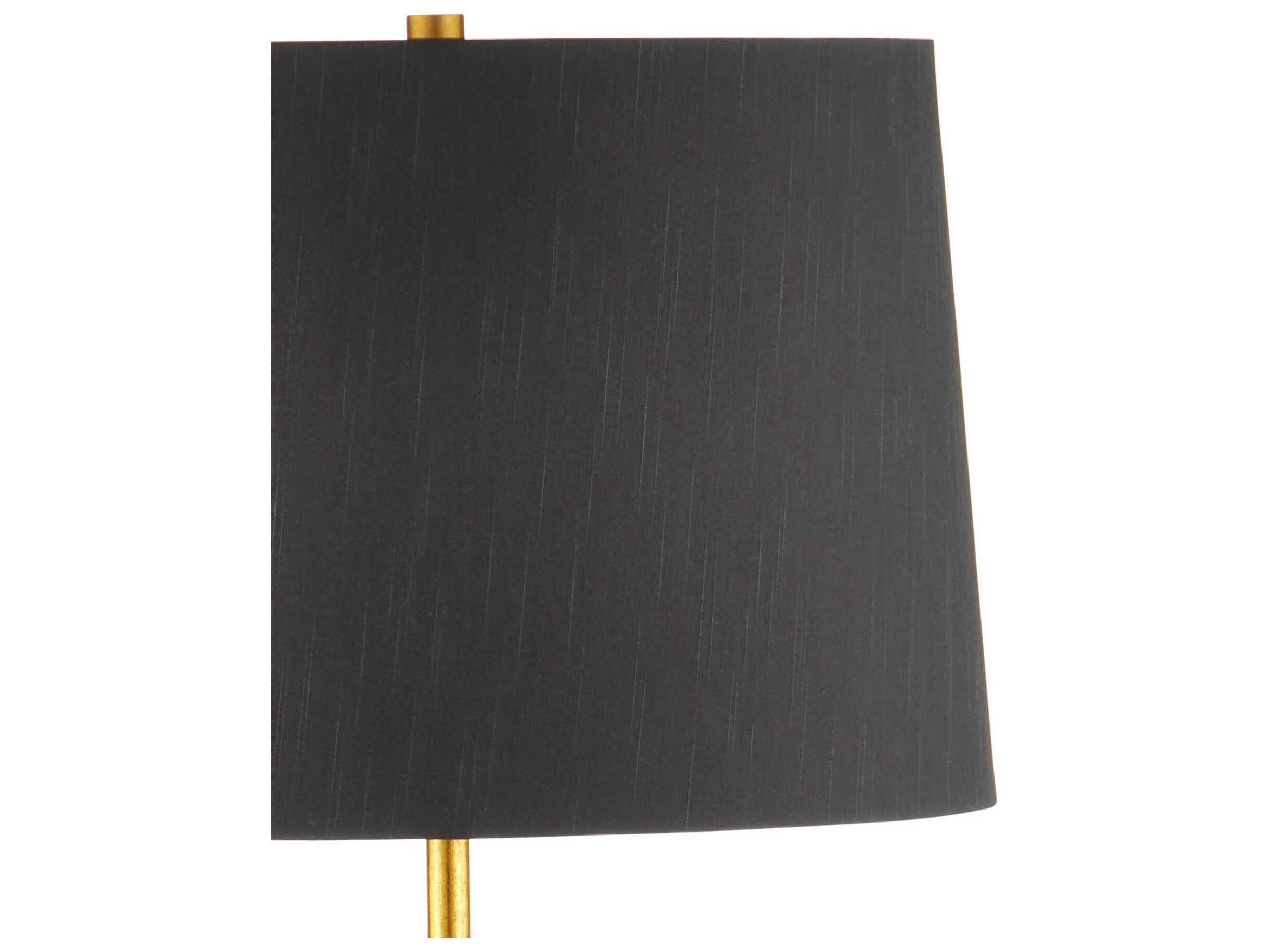 Currey & Company Awakening Gold Leaf Black Shantung Floor Lamp