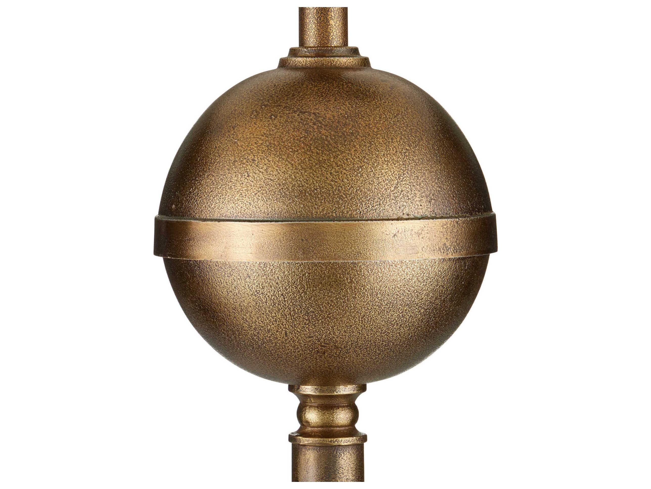 Currey & Company Boullee Antique Brass Beige Linen Floor Lamp