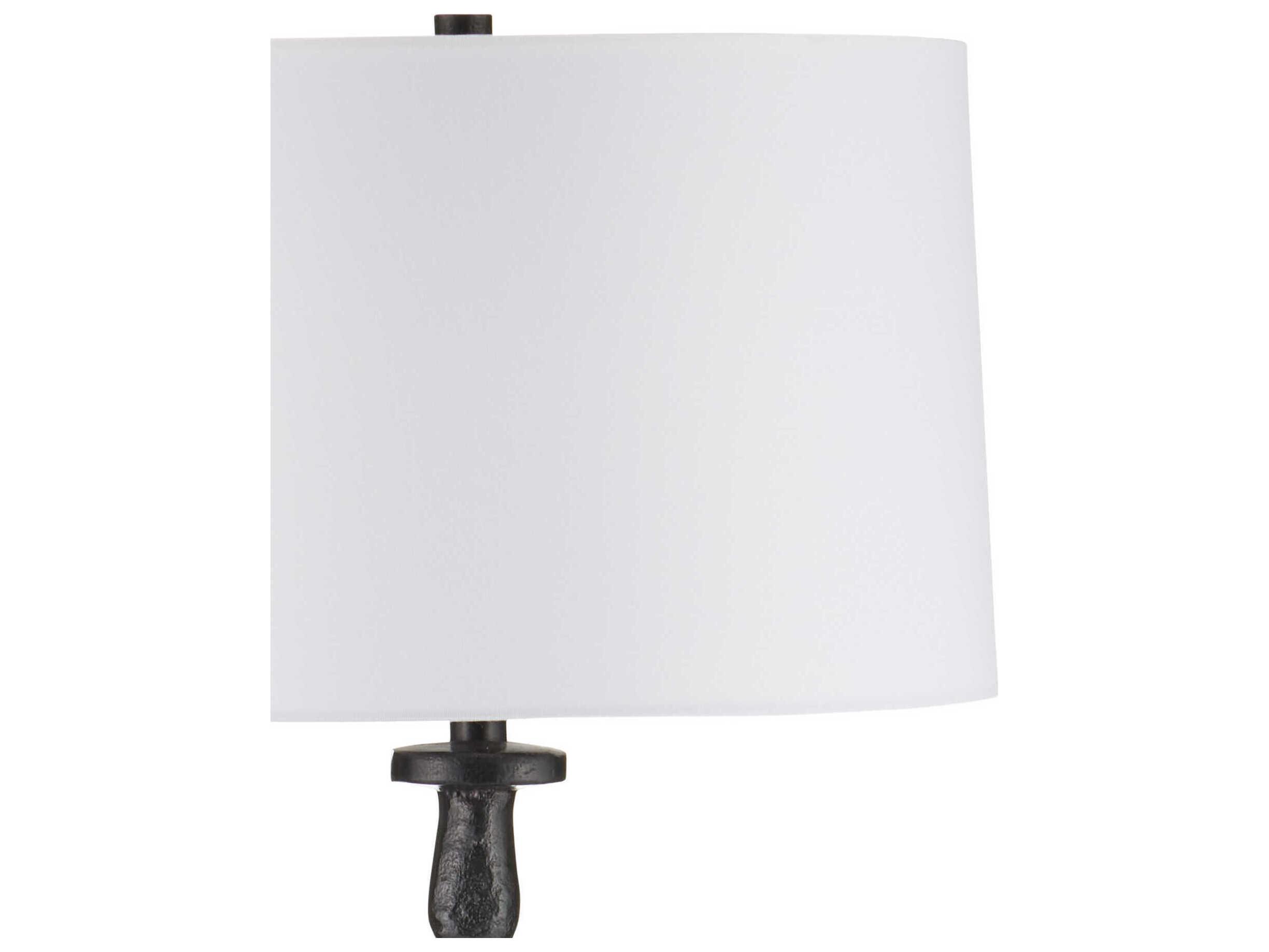 Currey & Company Mirage Black White Polyester Rayon Floor Lamp