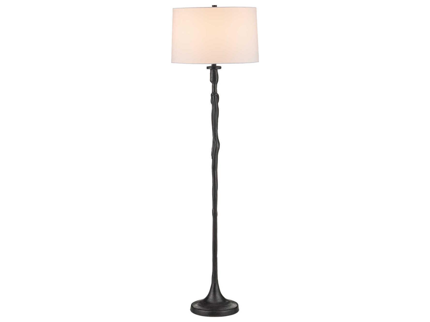 Currey & Company Mirage Black White Polyester Rayon Floor Lamp