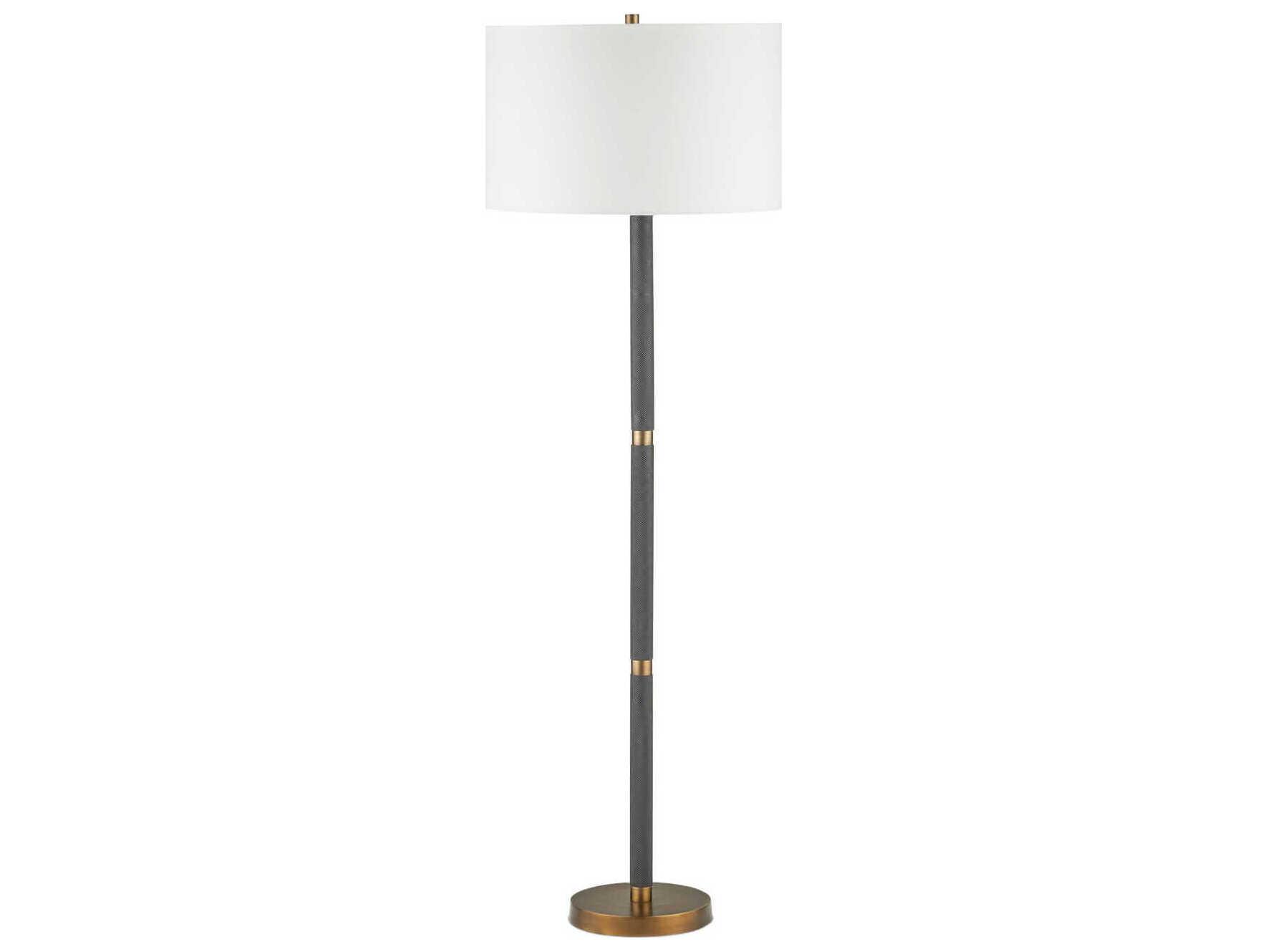 Currey & Company Gavin Brass Antique Matte Black Floor Lamp