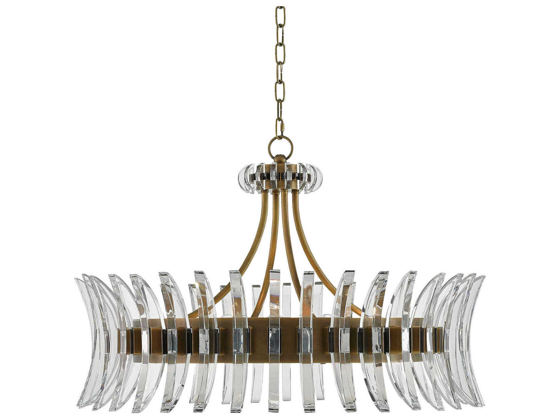Currey & Company Coquette 8-Light Antique Brass Drum Pendant
