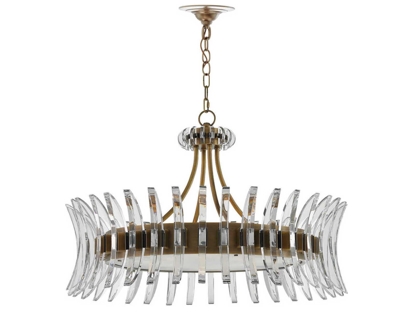Currey & Company Coquette 8-Light Antique Brass Drum Pendant