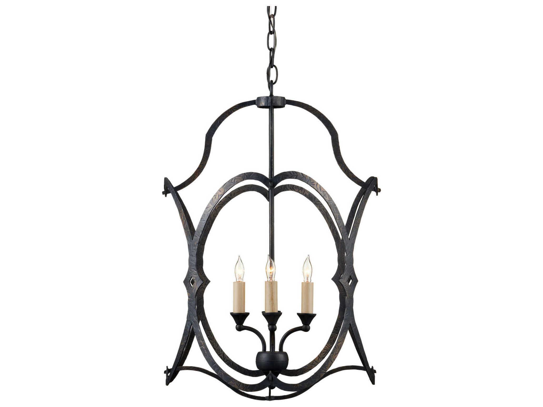 Currey & Company Charisma 4-Light French Black Candelabra Chandelier
