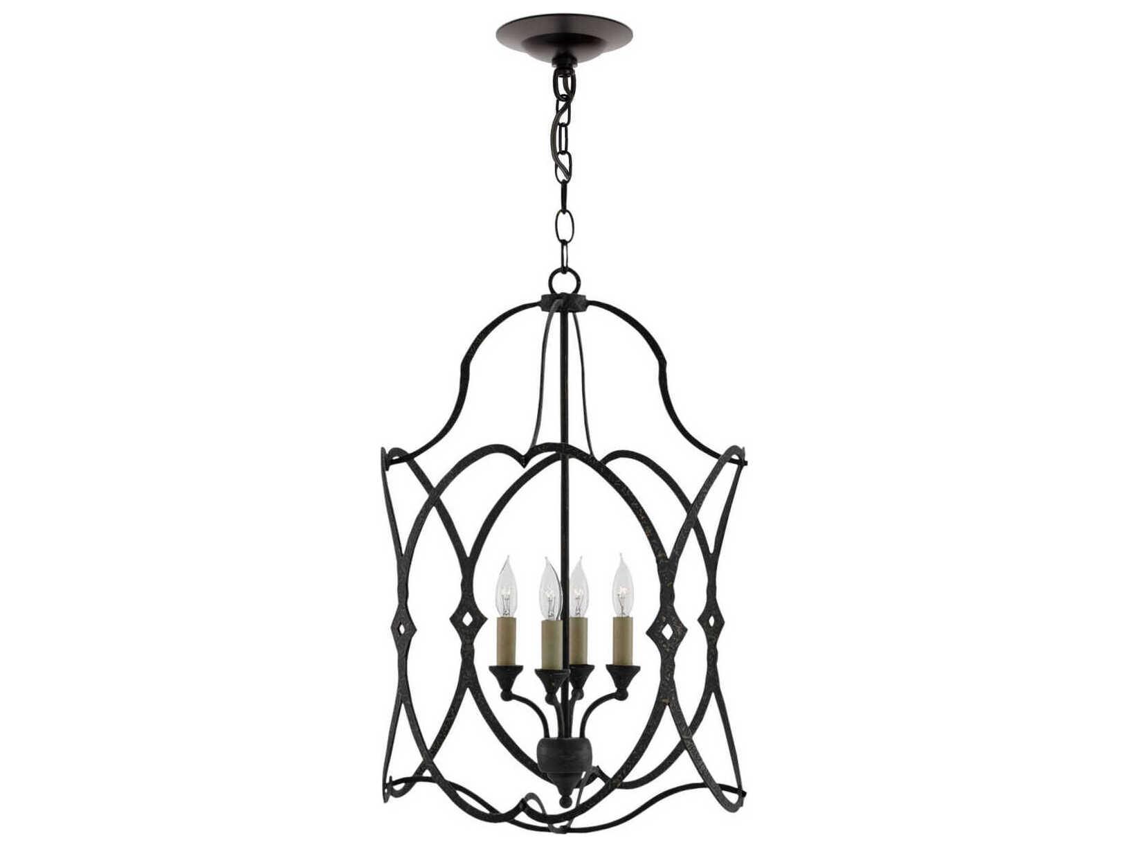 Currey & Company Charisma 4-Light French Black Candelabra Chandelier