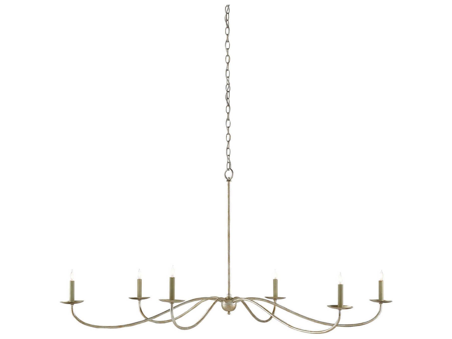Currey & Company Saxon 6-Light Silver Granello Candelabra Chandelier
