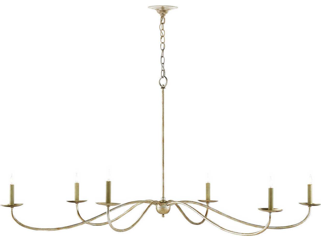 Currey & Company Saxon 6-Light Silver Granello Candelabra Chandelier