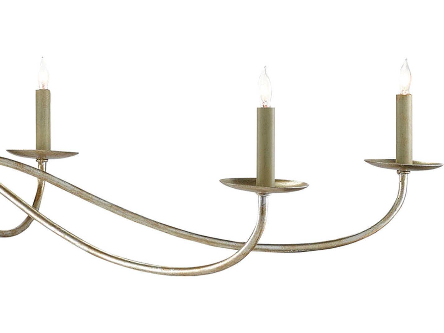 Currey & Company Saxon 6-Light Silver Granello Candelabra Chandelier
