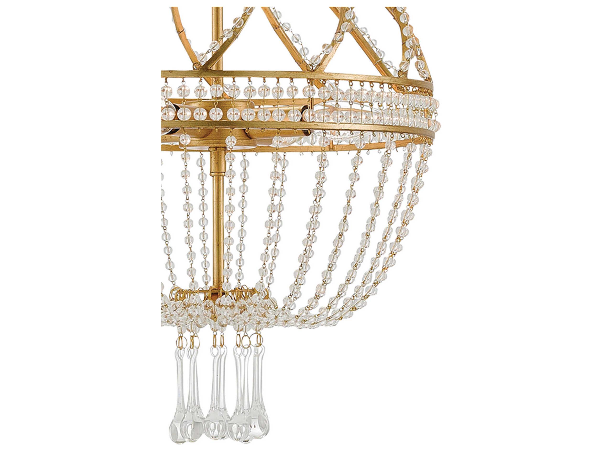 Currey & Company Ingenue 4-Light Antique Gold Leaf Candelabra Chandelier