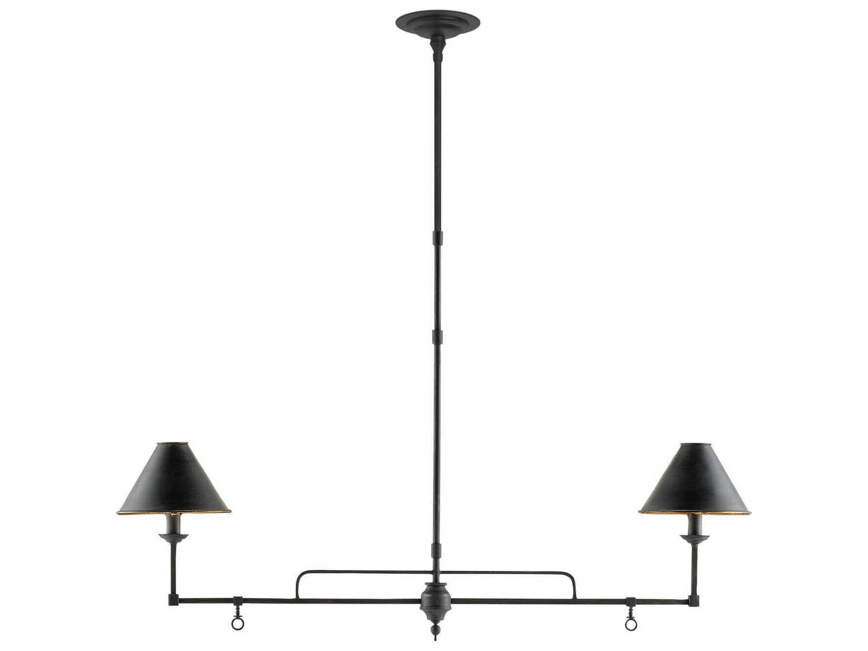 Currey & Company Prosperity 2-Light Black Island Pendant