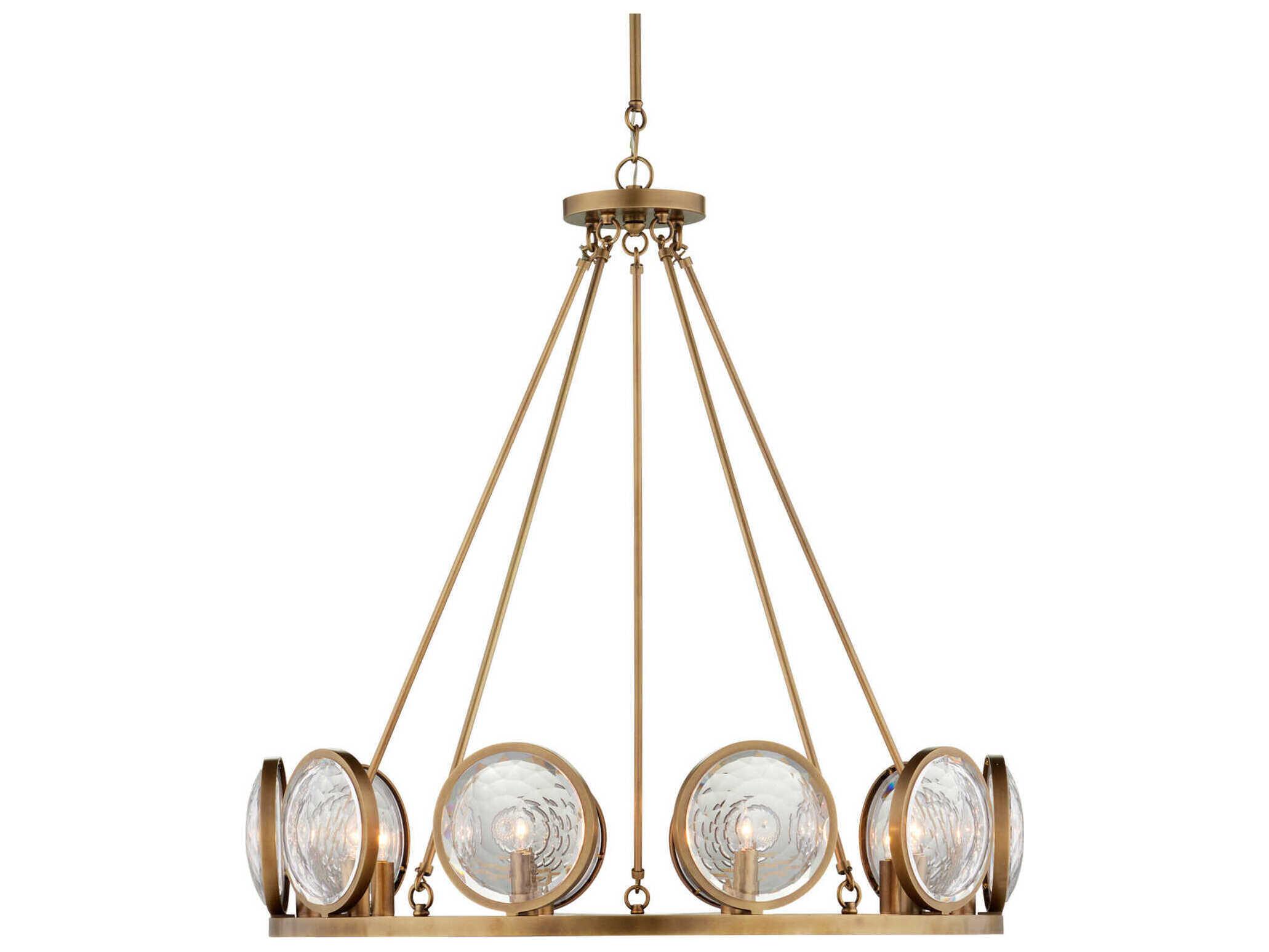 Currey & Company Marjiescope 10-Light Antique Brass Candelabra Round Chandelier