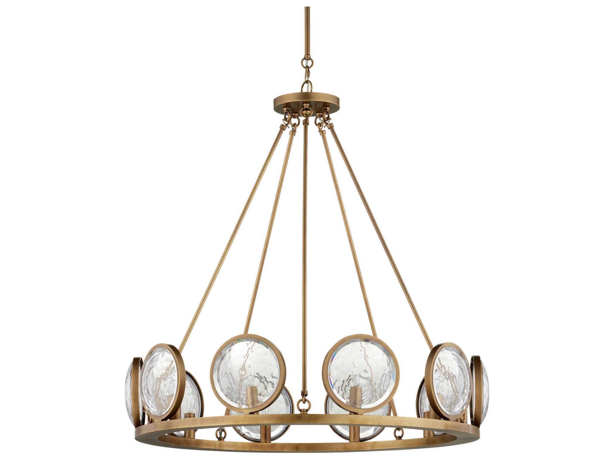 Currey & Company Marjiescope 10-Light Antique Brass Candelabra Round Chandelier