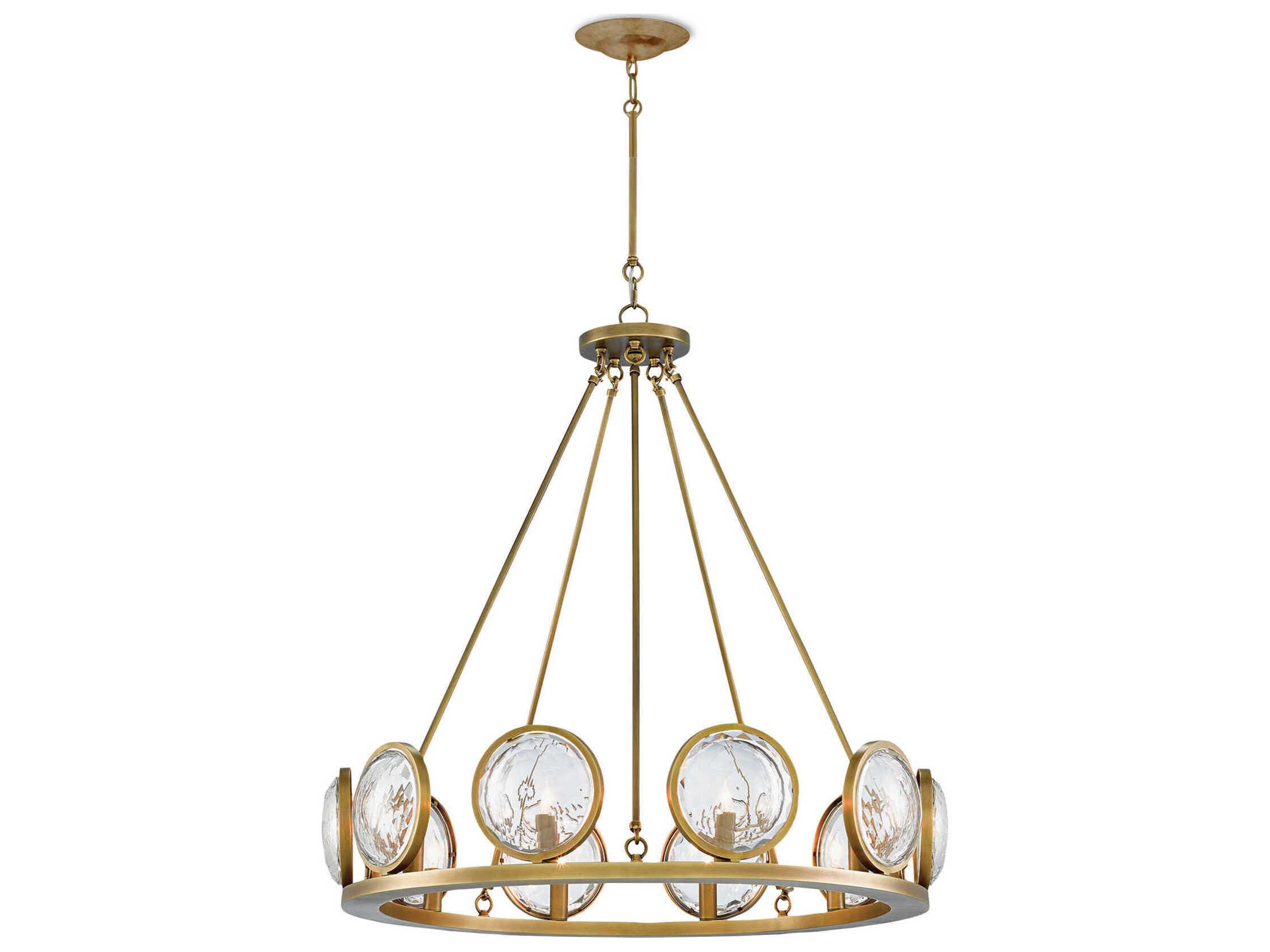 Currey & Company Marjiescope 10-Light Antique Brass Candelabra Round Chandelier