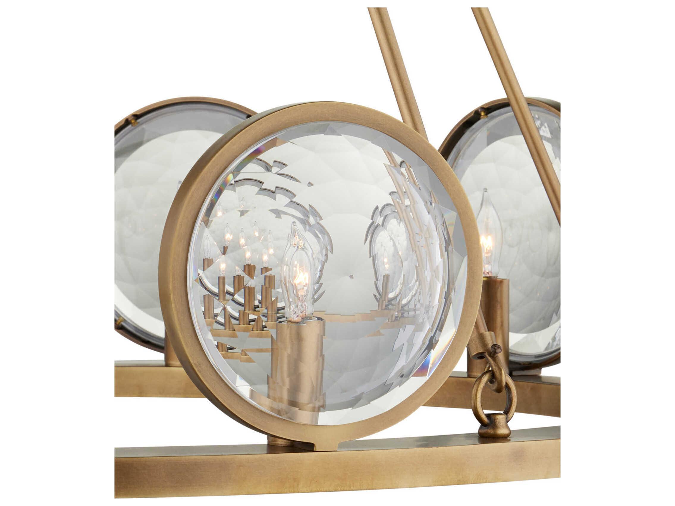 Currey & Company Marjiescope 10-Light Antique Brass Candelabra Round Chandelier