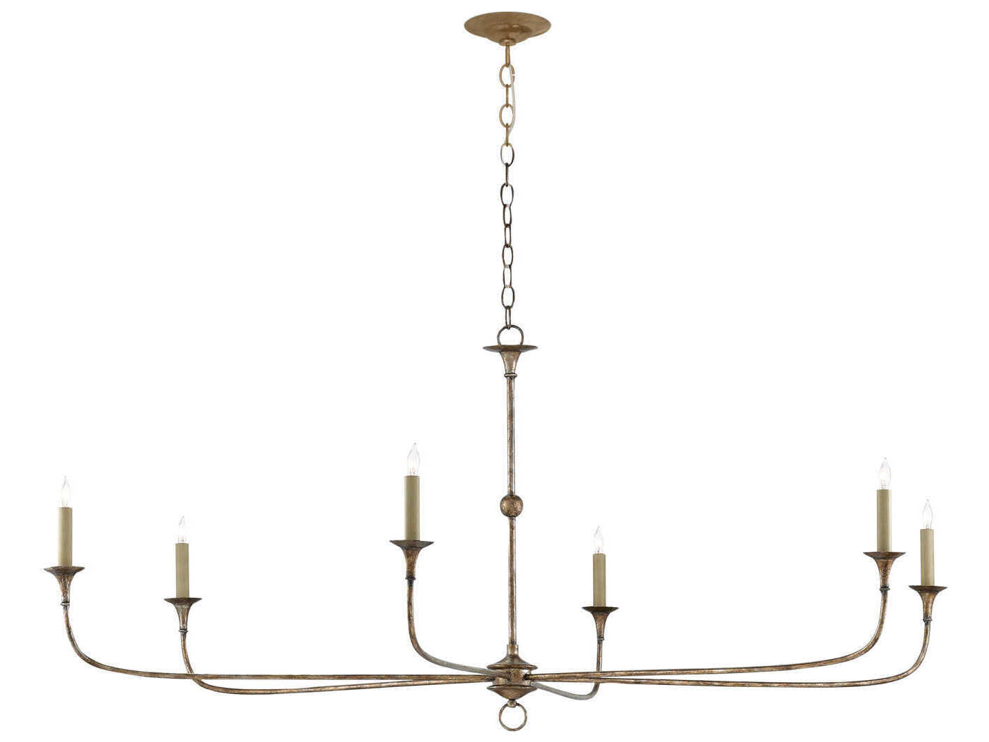 Currey & Company Nottaway 6-Light Pyrite Bronze Candelabra Chandelier