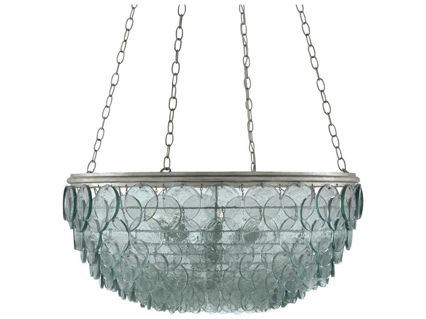 Currey & Company Quoram 8-Light Silver Leaf Pendant