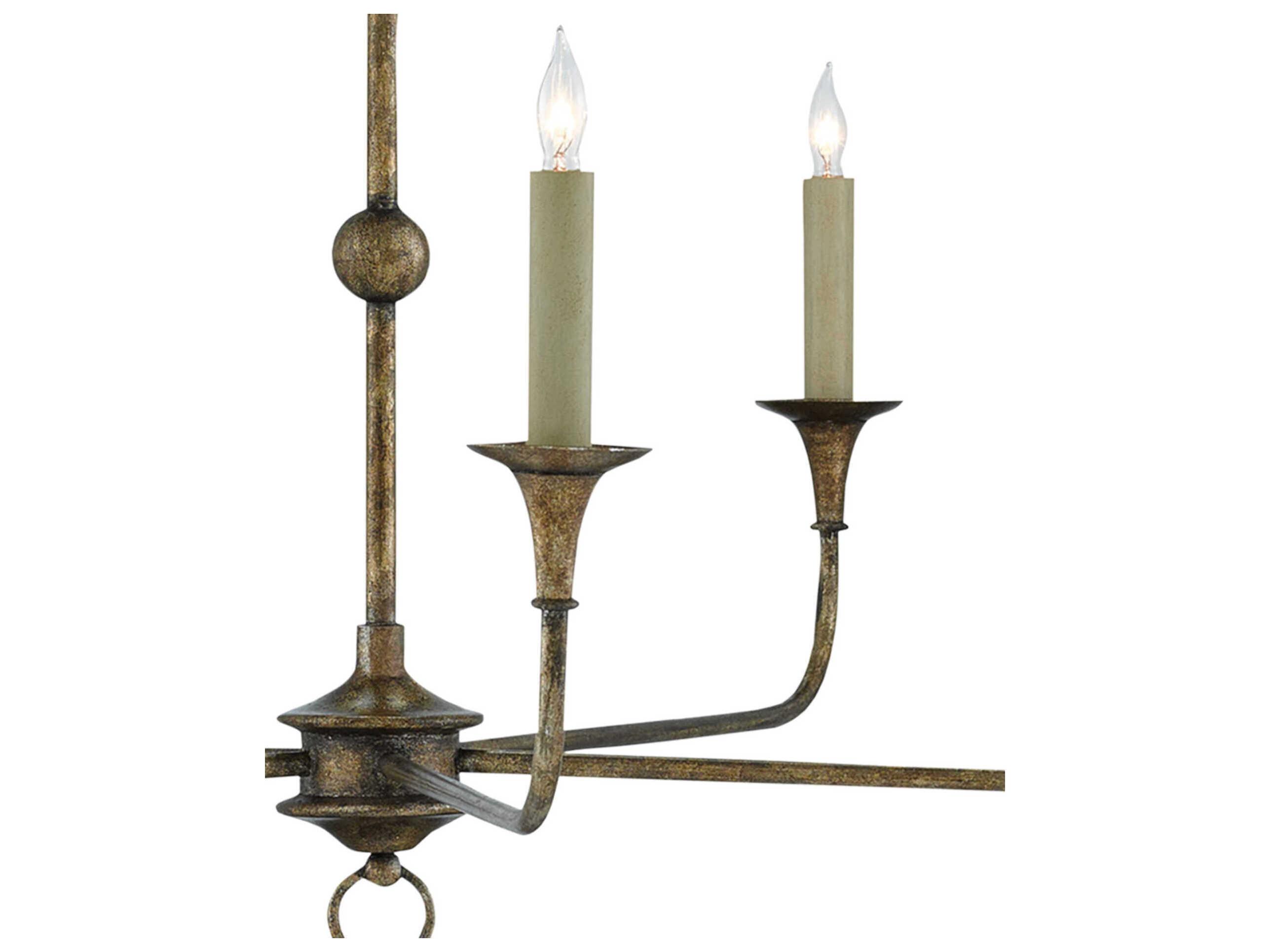 Currey & Company Nottaway 5-Light Pyrite Bronze Candelabra Chandelier