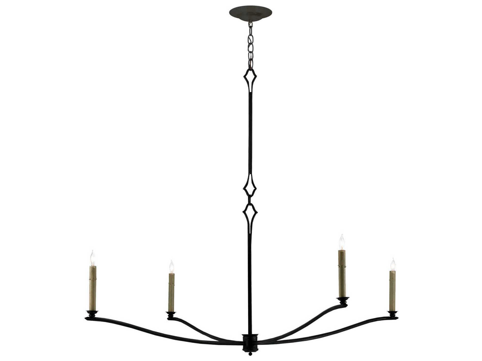 Currey & Company Knole 4-Light French Black Candelabra Chandelier