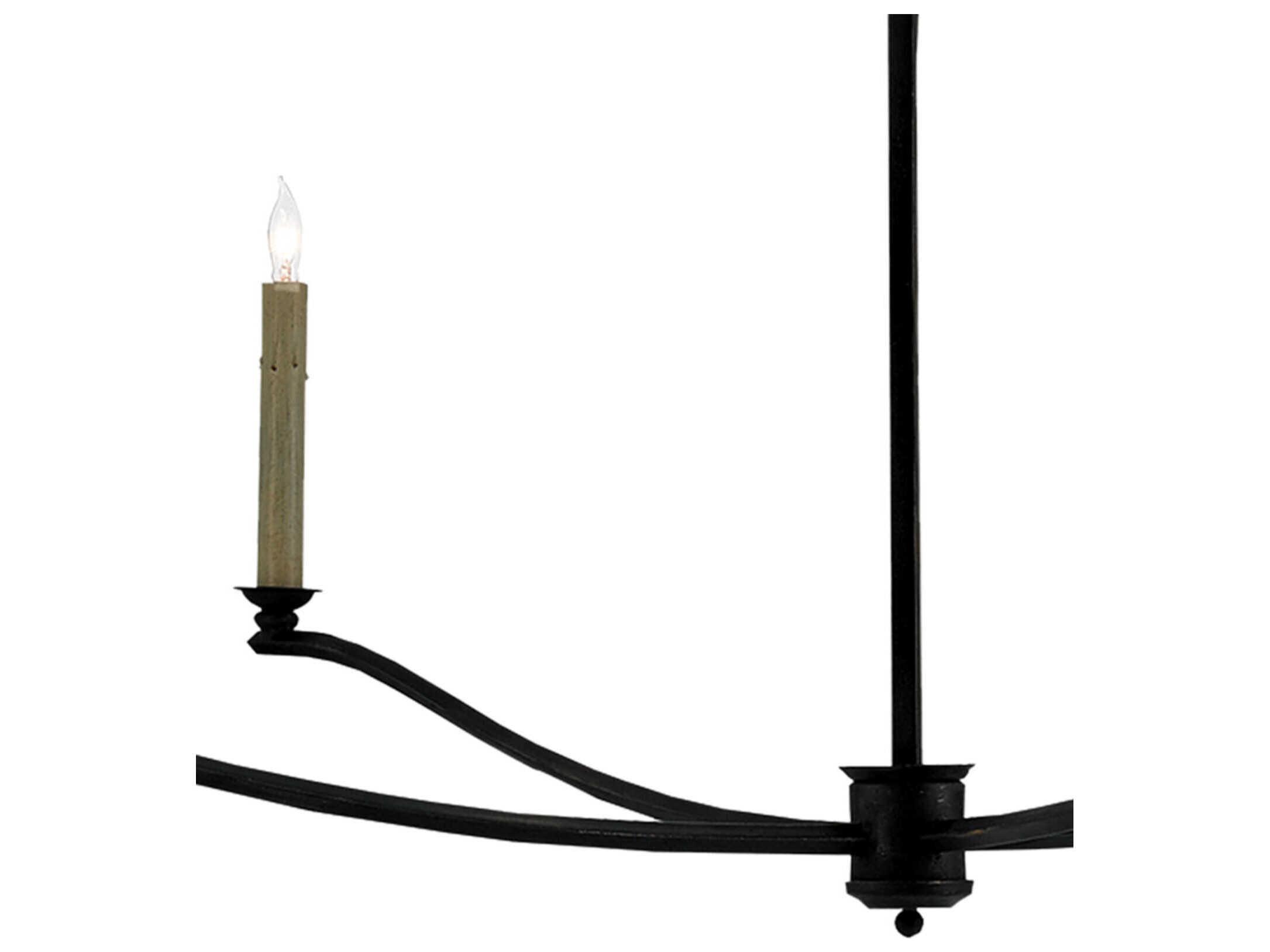 Currey & Company Knole 4-Light French Black Candelabra Chandelier
