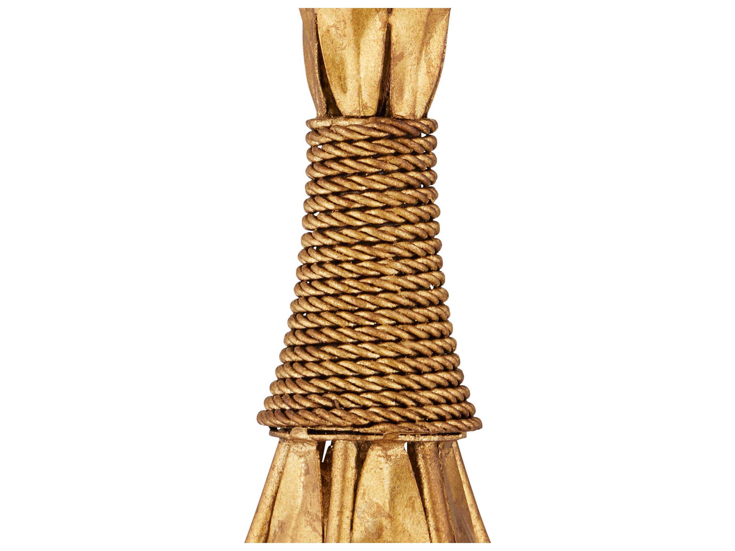 Currey & Company Bette 6-Light Grecian Gold Leaf Candelabra Chandelier