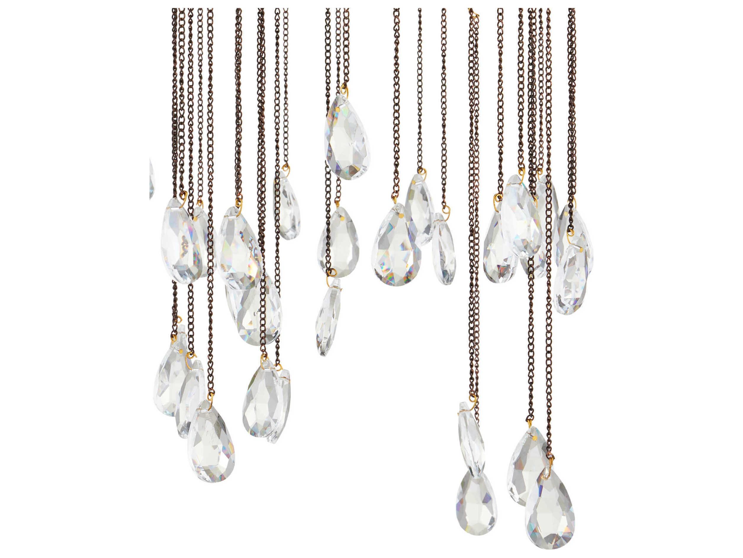 Currey & Company Fen 1-Light Cupertino Brown Crystal Pendant