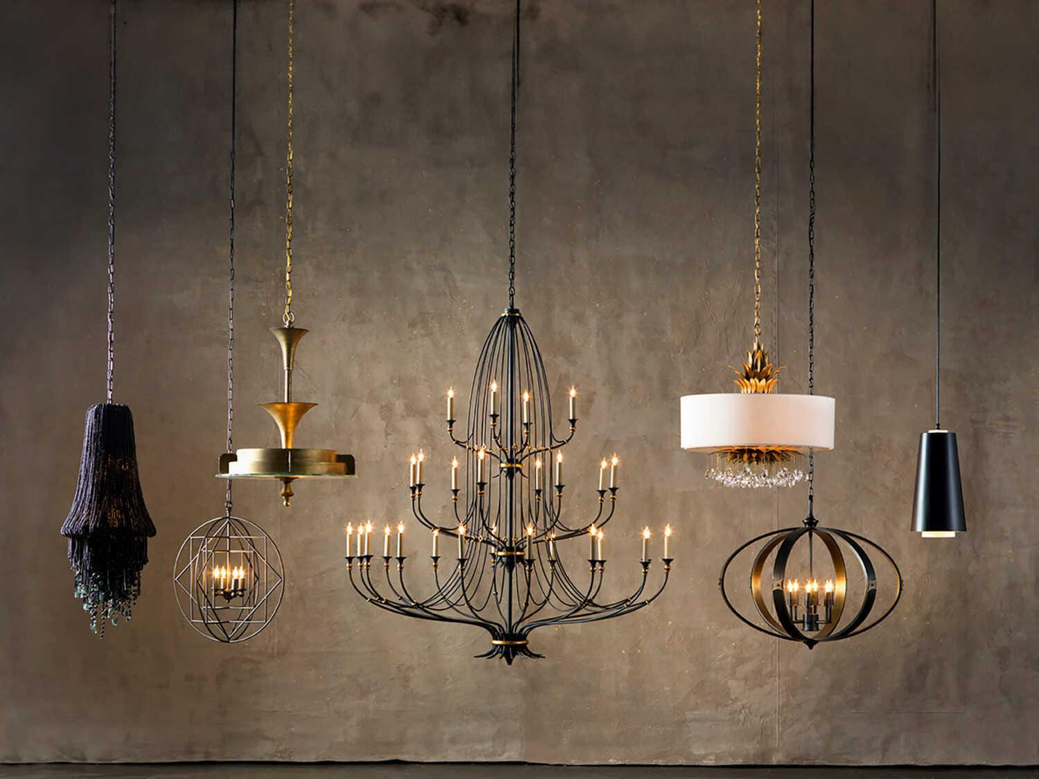 Currey & Company Folgate 28-Light French Black Gold Leaf Candelabra Tiered Chandelier